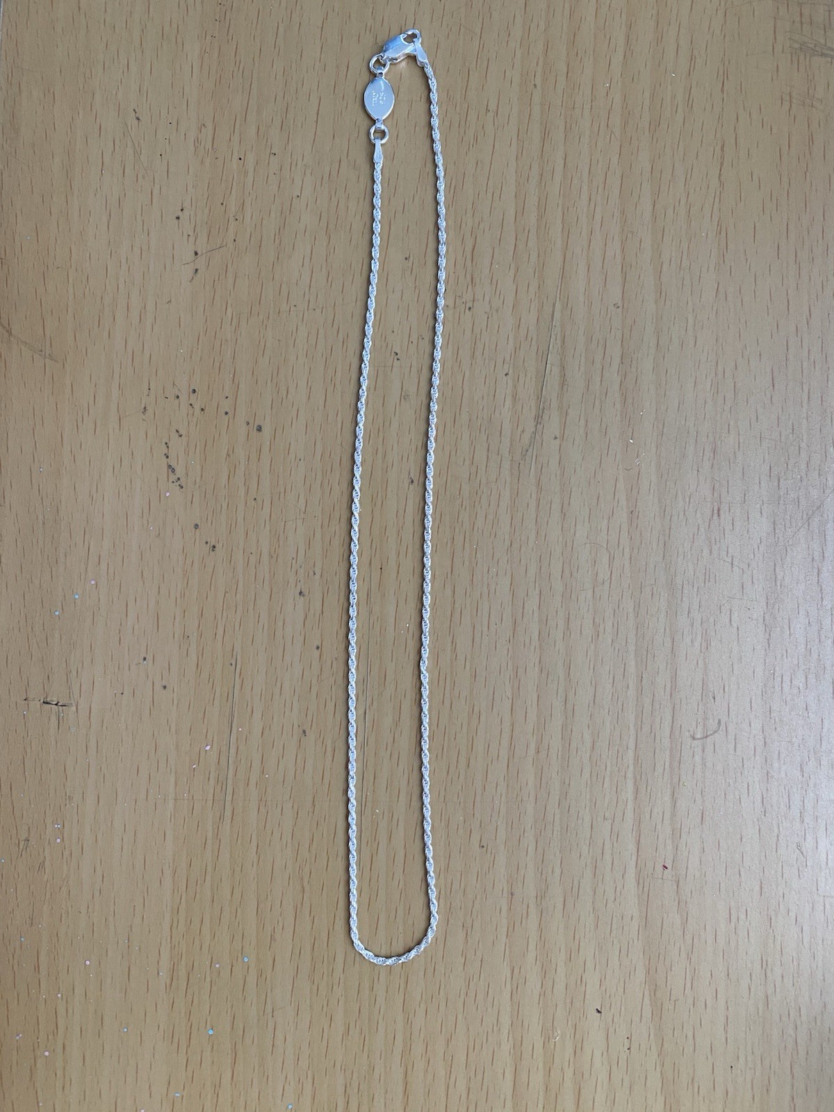 Cadena de Plata Italiana Fino Torcido Nueva 40 Cm. 3.5