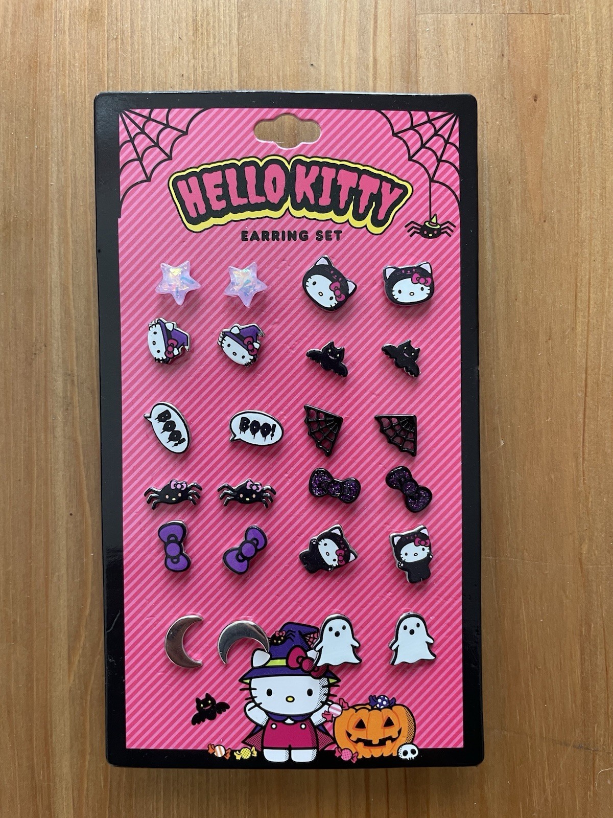 Hello Kitty Halloween Cartoon Stud Earrings Set Enamel Multicolor MPN SIL-34053