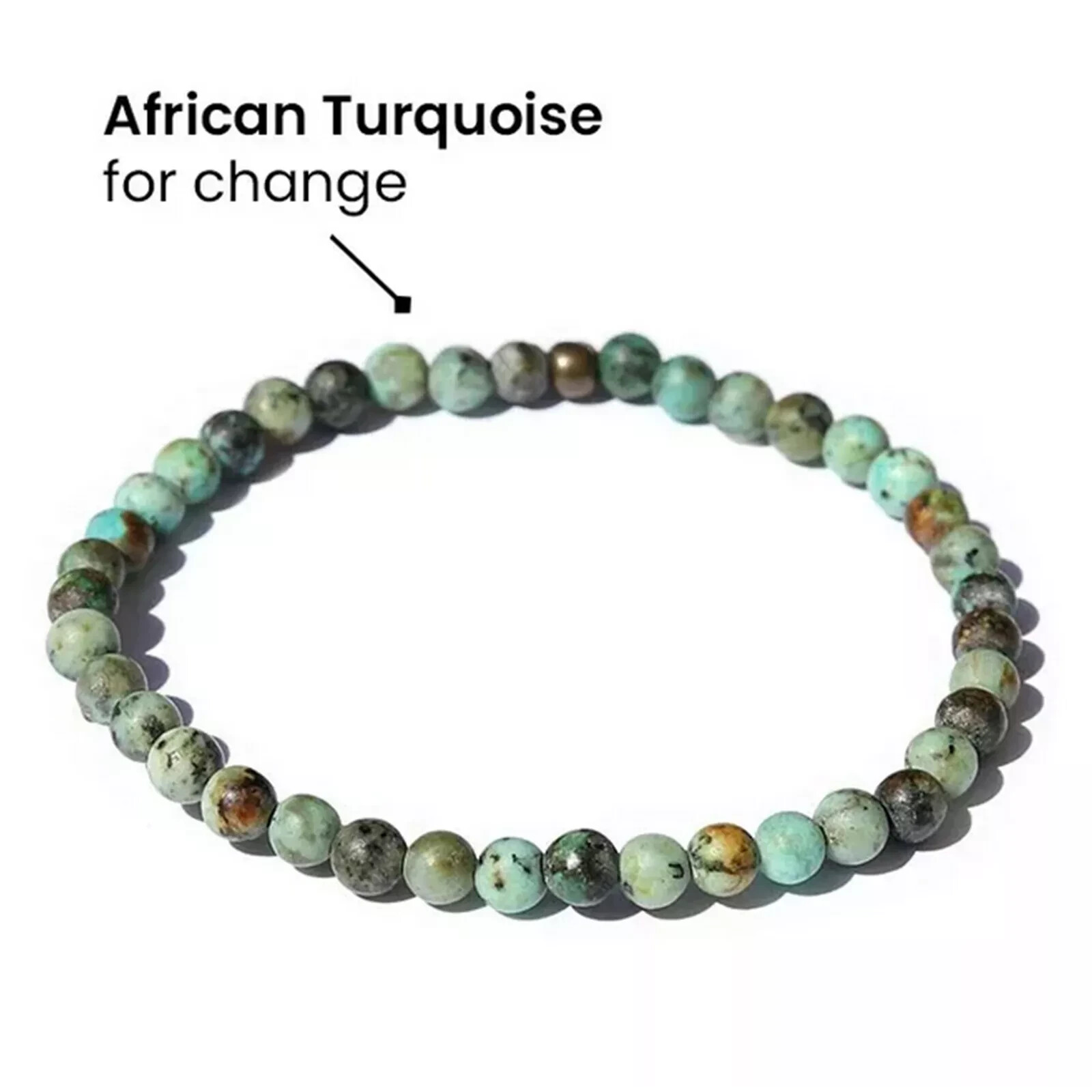 2025HOT Handmade 4mm African Turquoise Beads Bracelet Gift For Women Mother’Day