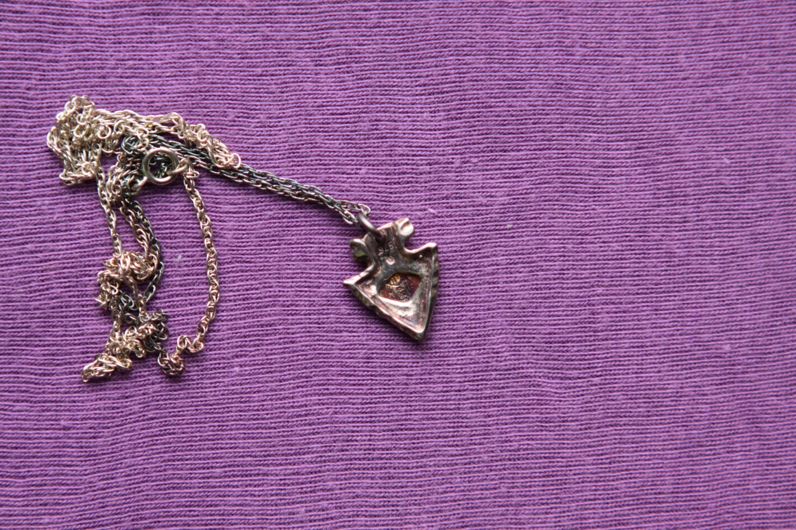 Vtg Black Hill Sterling Silver Harley Davidson Arrow Pendant with Sterling Chain