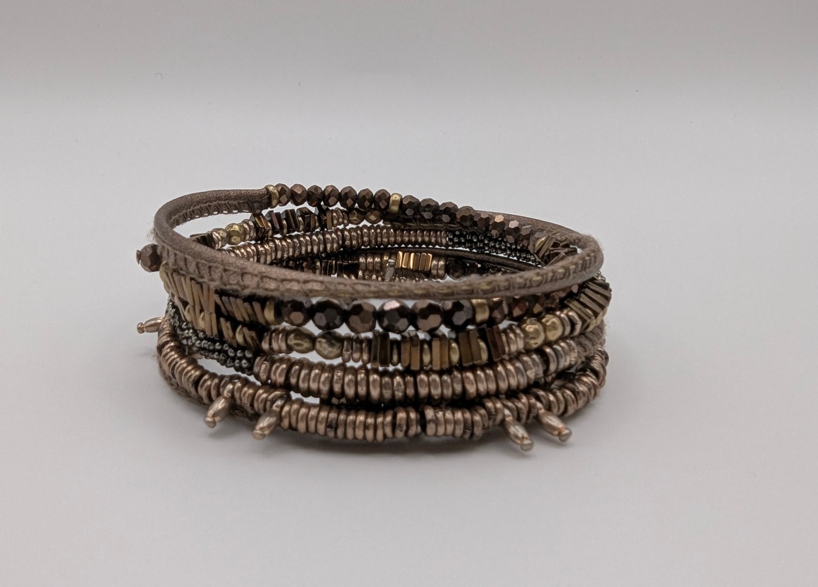 Stella & Dot Bracelet Lot 5 Wrap Coil Beaded Bangle Gold Silver Multicolor