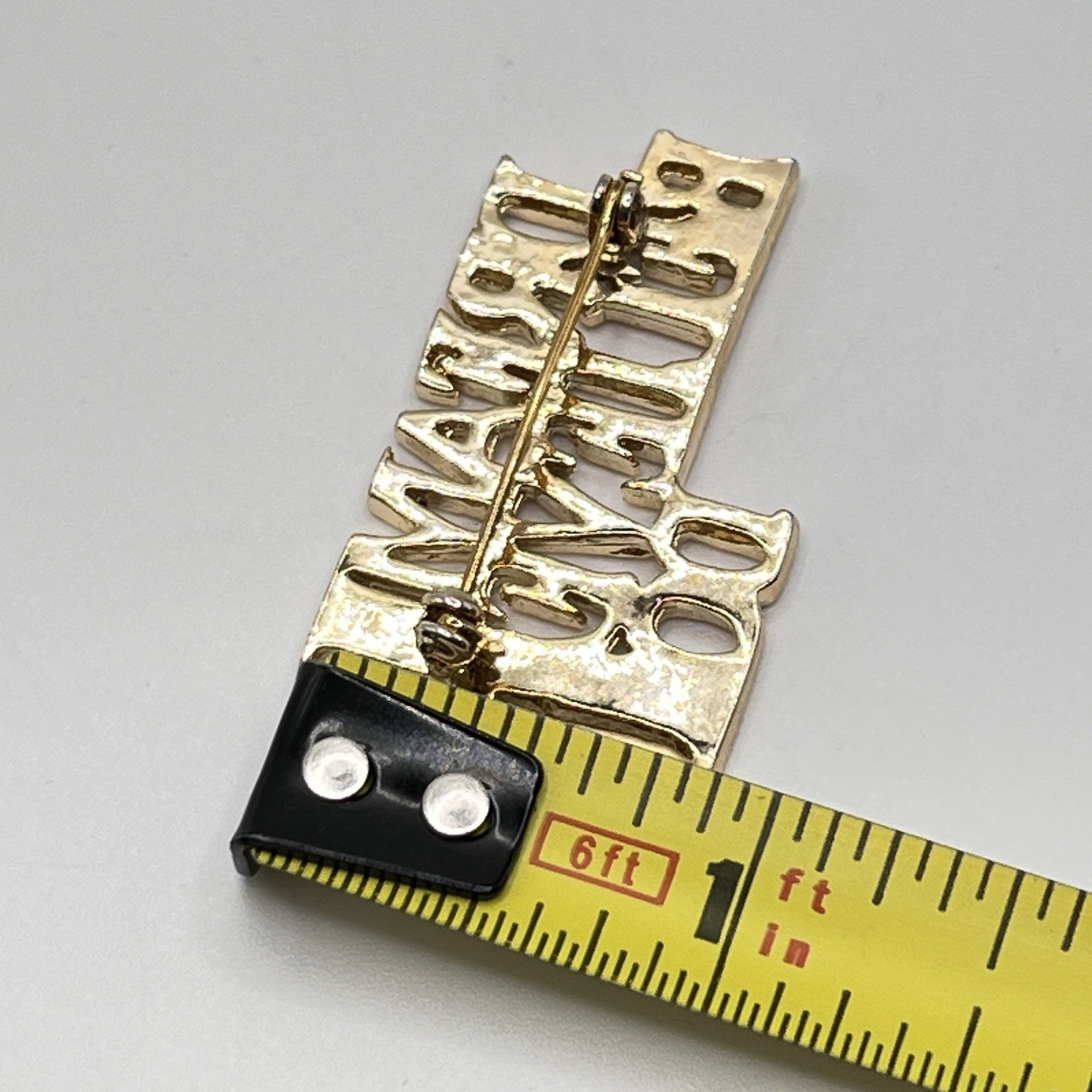Dream Believe Do It Gold Tone Rhinestone Inspirational Encouragement Pin Brooch