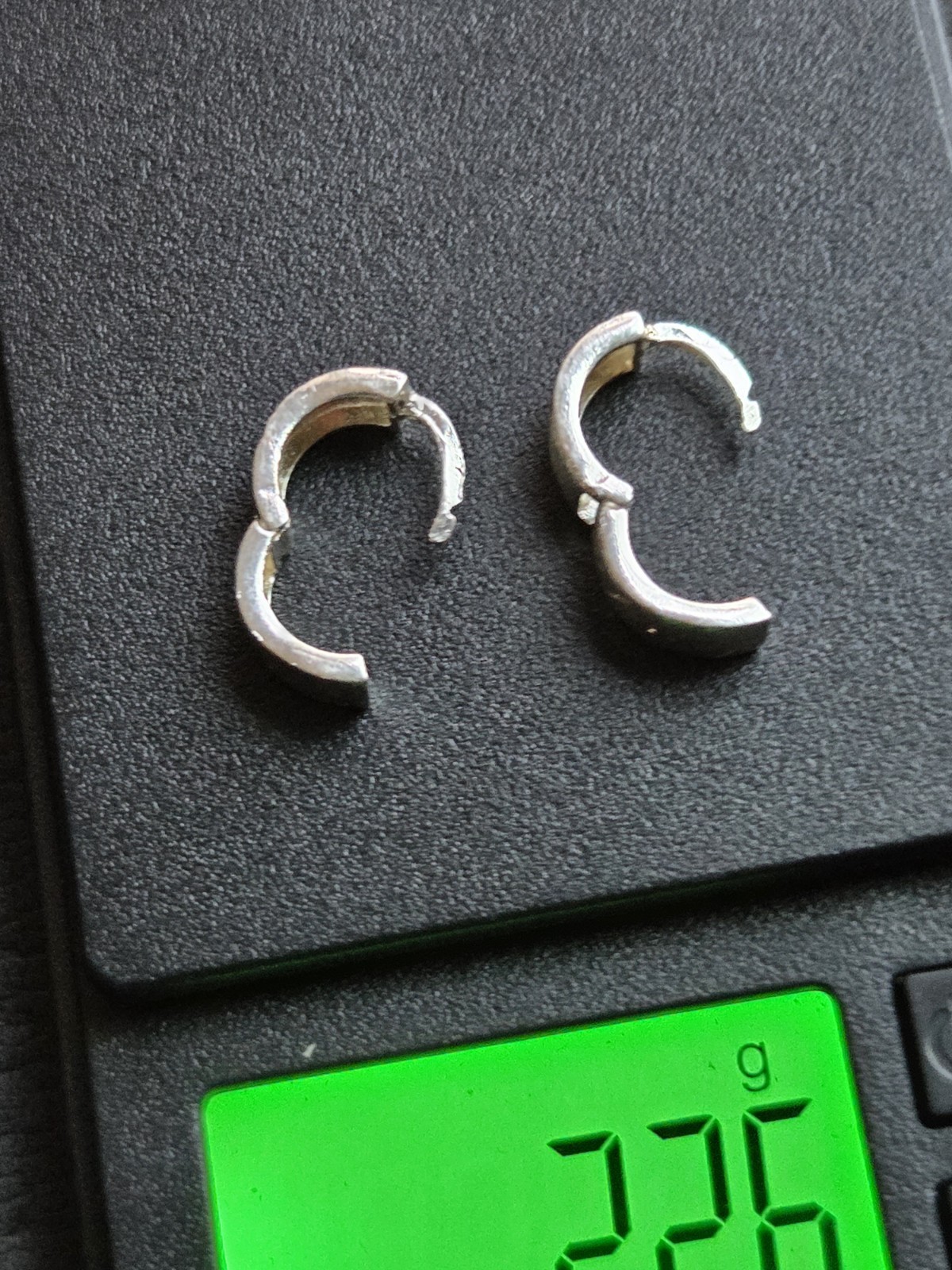 Silver 925 Round Hinged Hoop Huggie Earrings Pair No Stone Metal