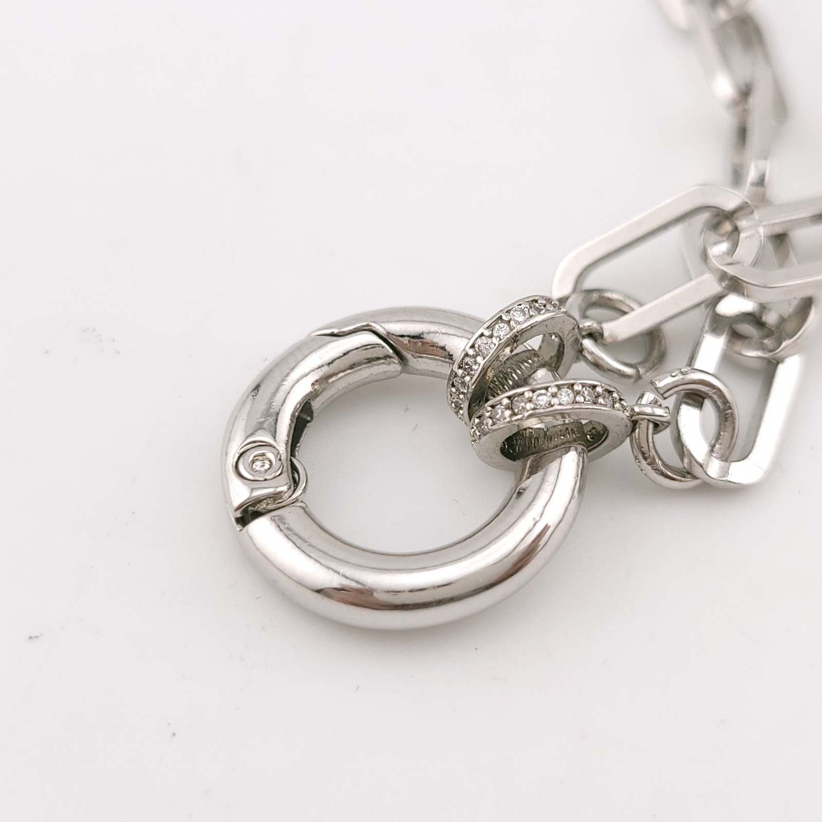 Nickle Plated 925 Sterling Silver Pendant Paper Clip 5.8’mm Chain Necklace