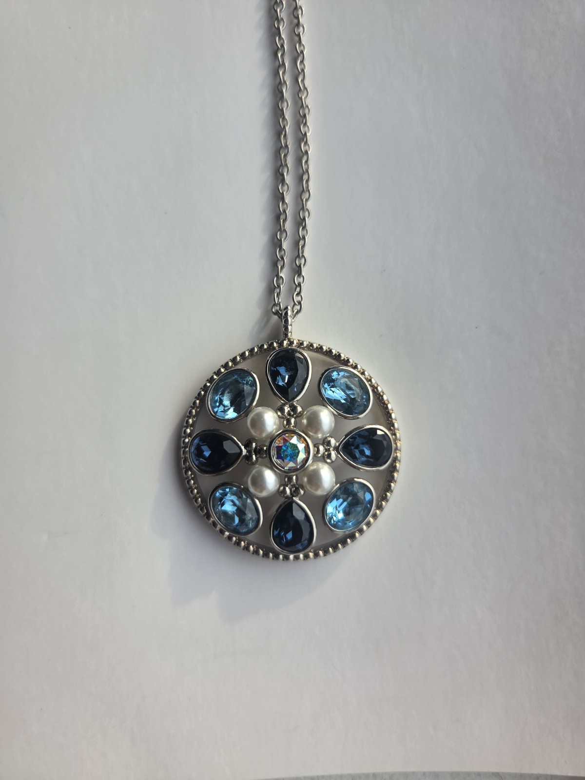 TOUCHSTONE CRYSTAL BY SWAROVSKI Garden Magic Pendant Necklace Blue 2036N
