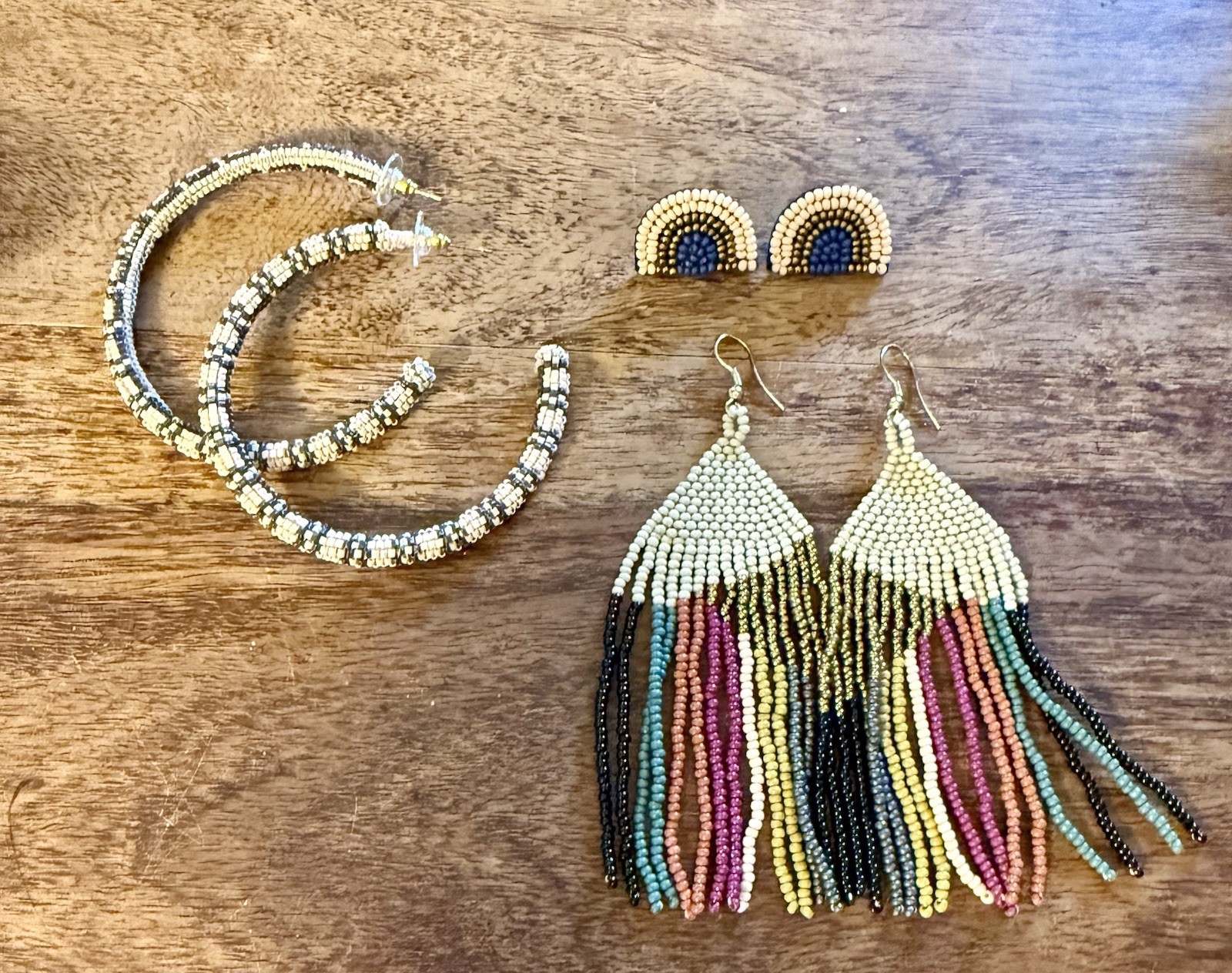 NWOT Lot of 3 Ink + Alloy Beaded Pierced Earrings- See Photos/Description