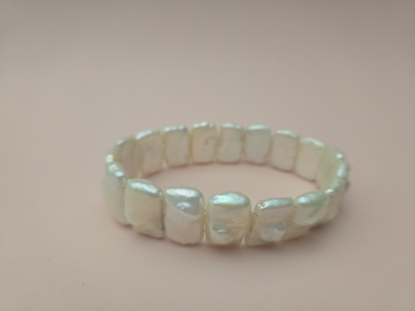 Irregular Baroque Pearl Bracelet 17-19mm OffWhite Ivory Color 7.5″ Vintage