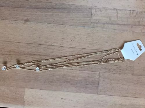 3 Layer Gold Chain Necklace Crystal Heart Star Teardrop Dainty Boho Beach Choker