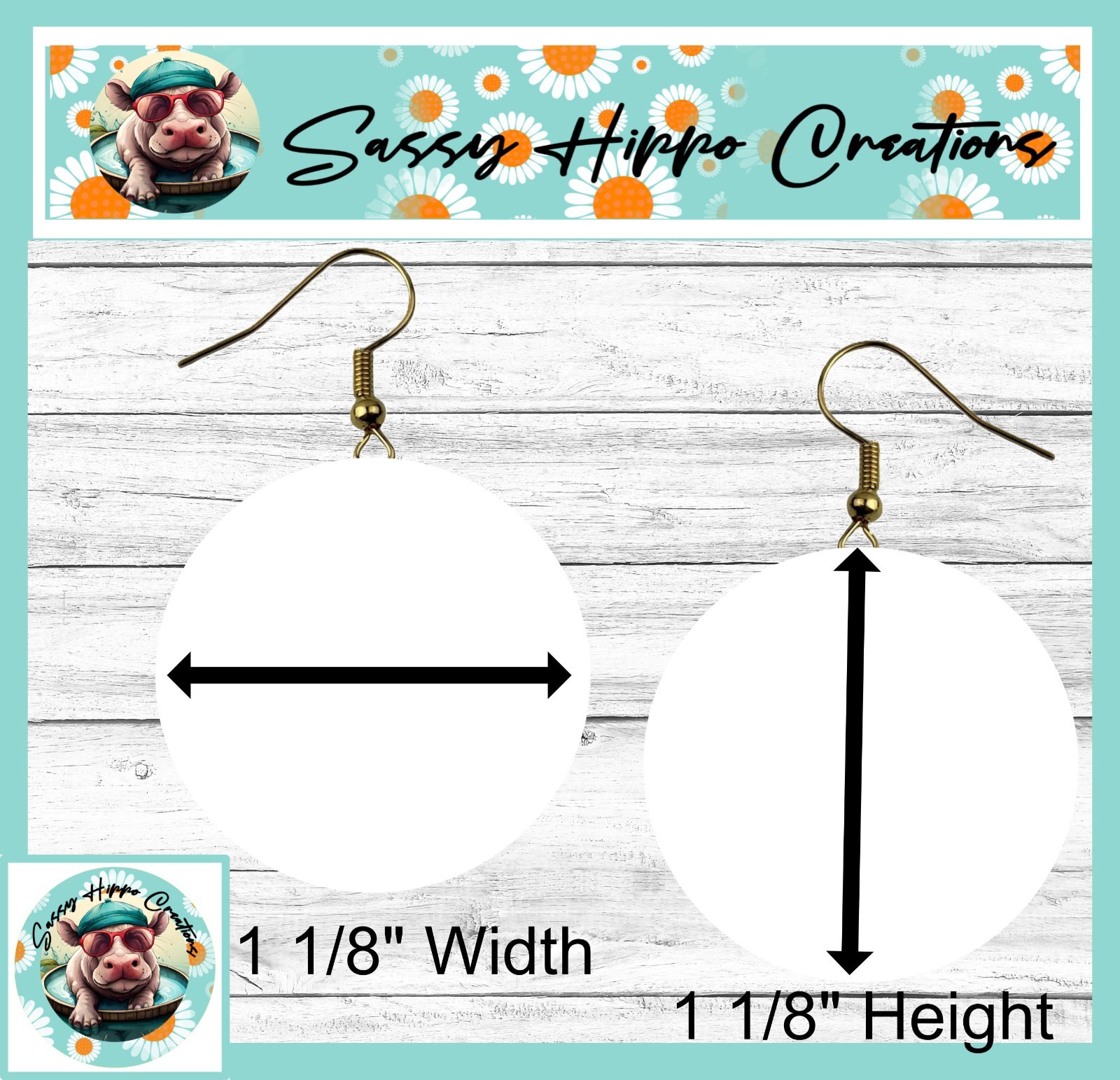 Earrings Round Gold Hook Backs Football Love Momma Mom Sports MDF Sublimated