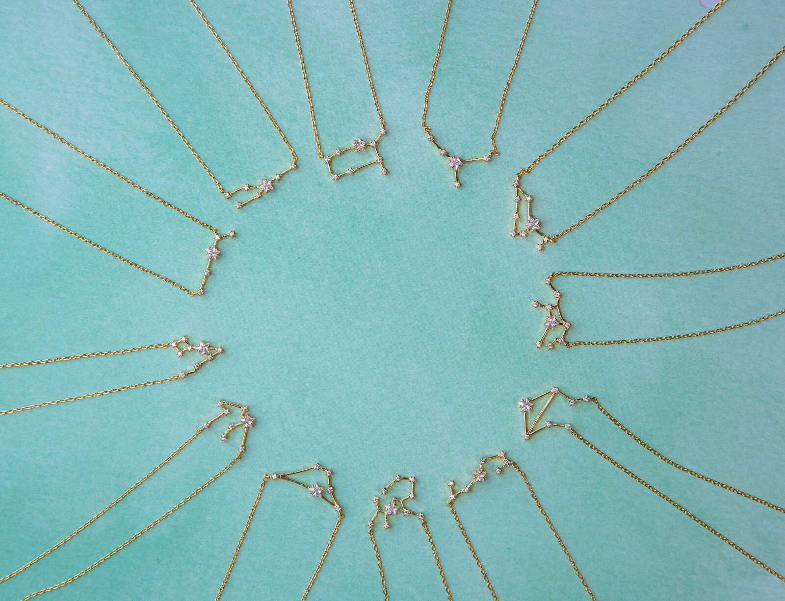 Zodiac Constellation Necklace with Crystals, Celestial Jewelry, Astrology Gift
