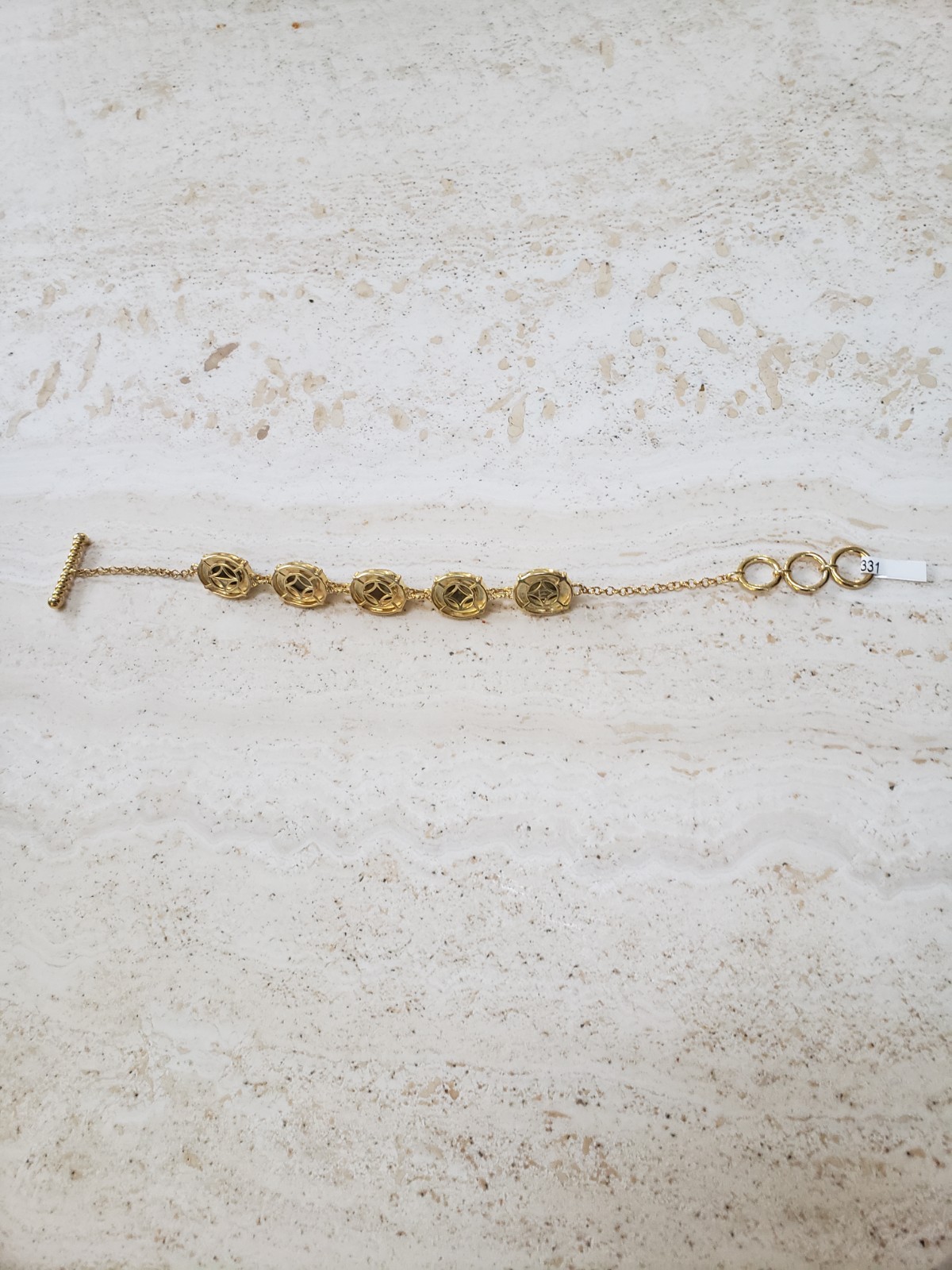 Natural Irish Marble, Adjustable Bracelet size 15cm/ 6″ to 20cm/ 7.5″- New.