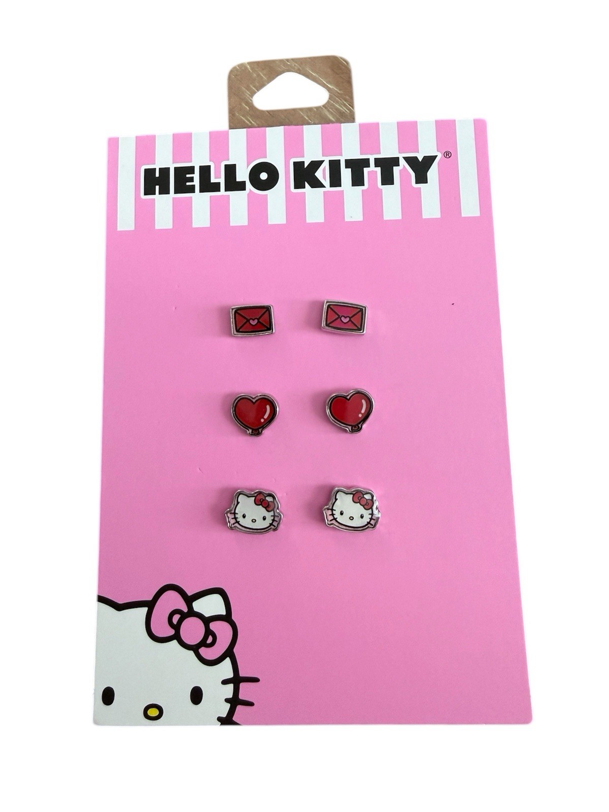 Hello Kitty 3 Pairs Earrings Envelopes, Heart Balloon