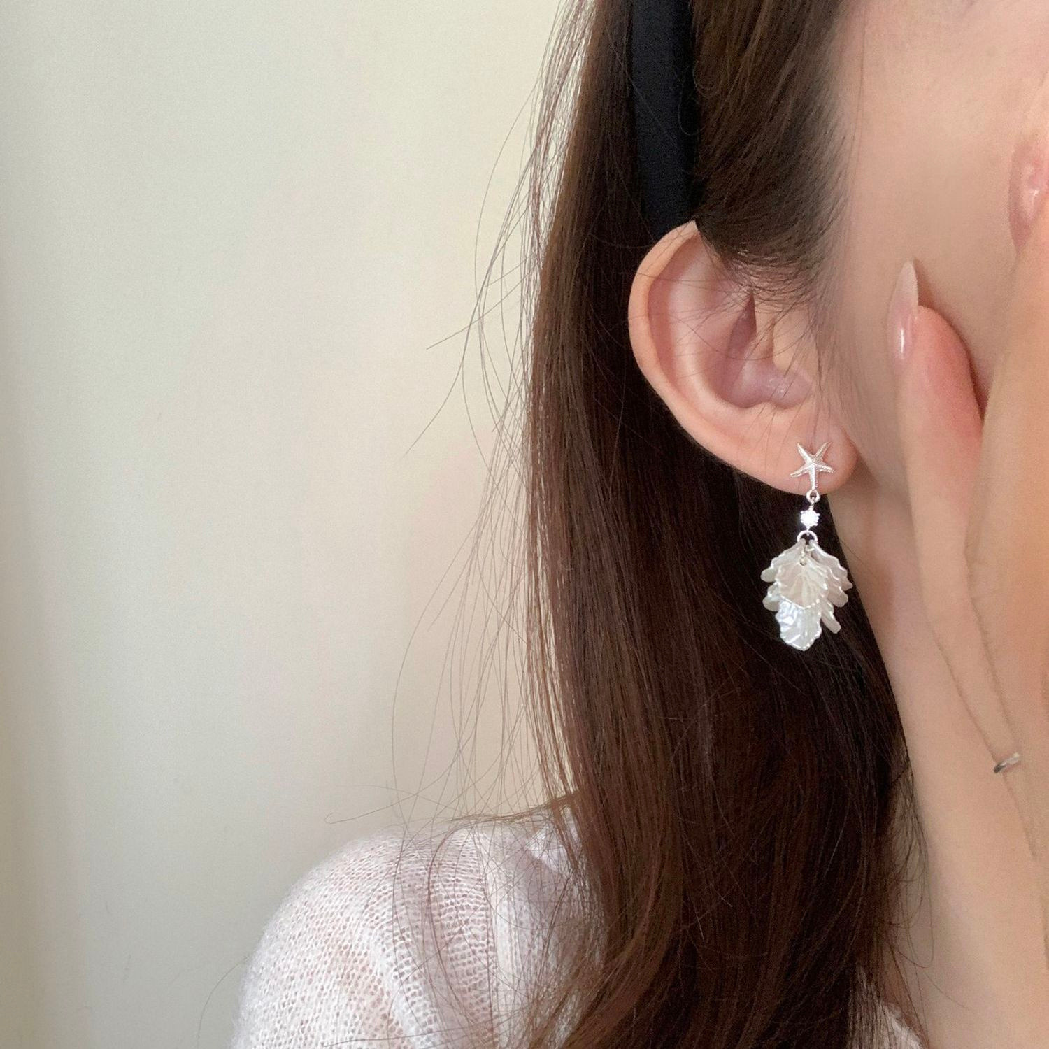 Starfish and seashell petal earrings, new style vacation vibe, gentle & elegant