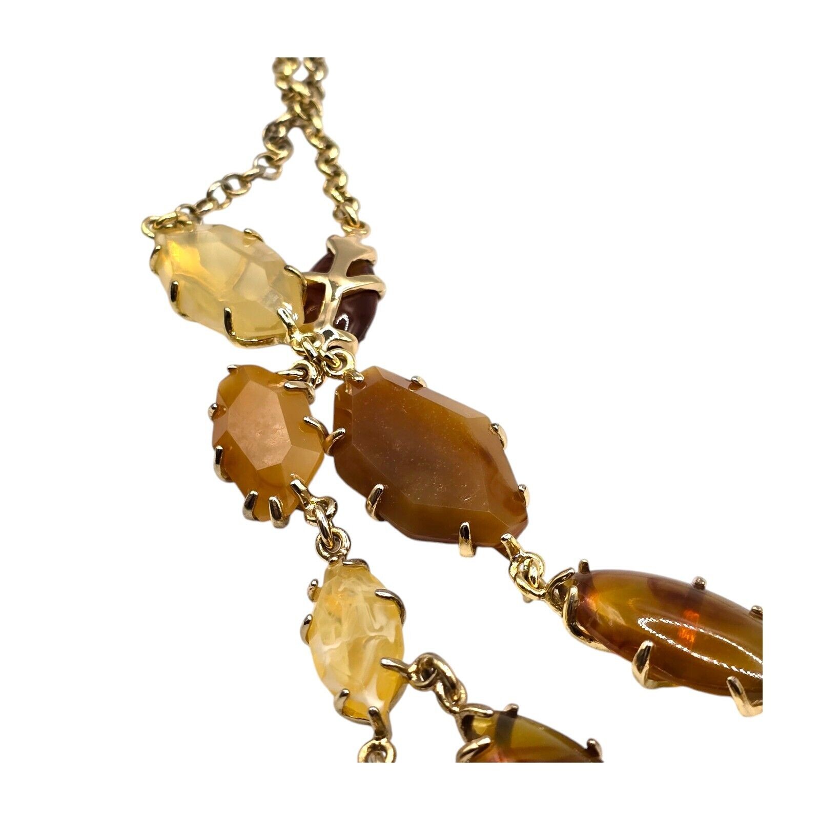 Necklace Talbots Layered Beaded Brown Beige Earth Tone Adjustable 18″ 20″ SK2015