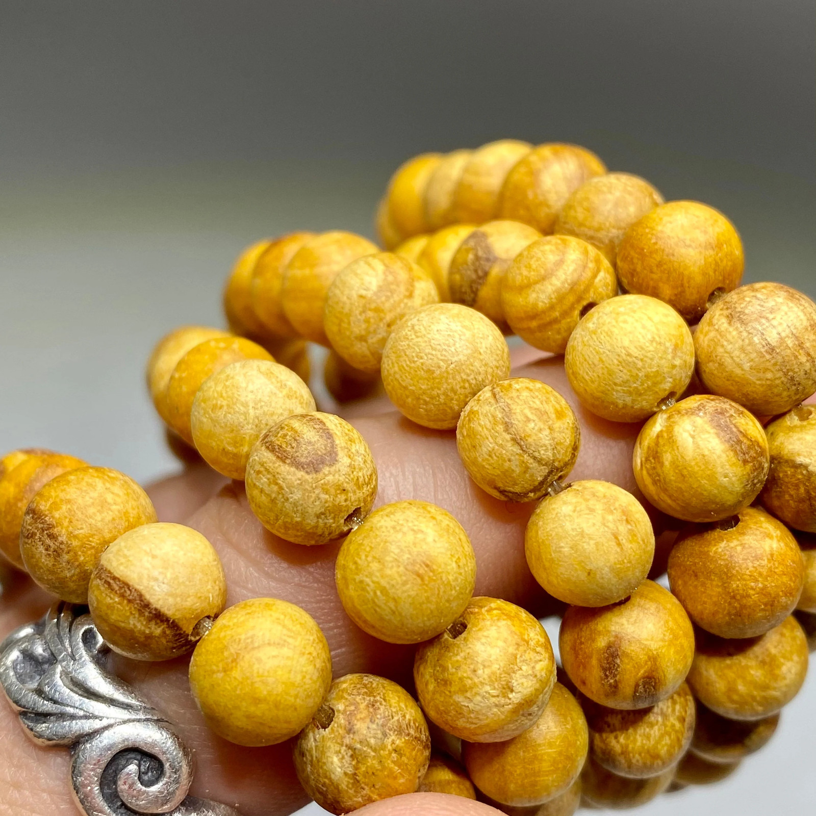 Palo Santo Beaded Bracelet, Handmade Wood Bead Bracelet