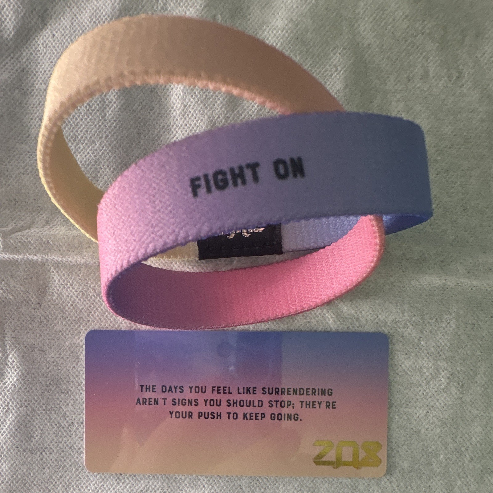 ZOX Multicolor Fabric Wristband “Fight On”