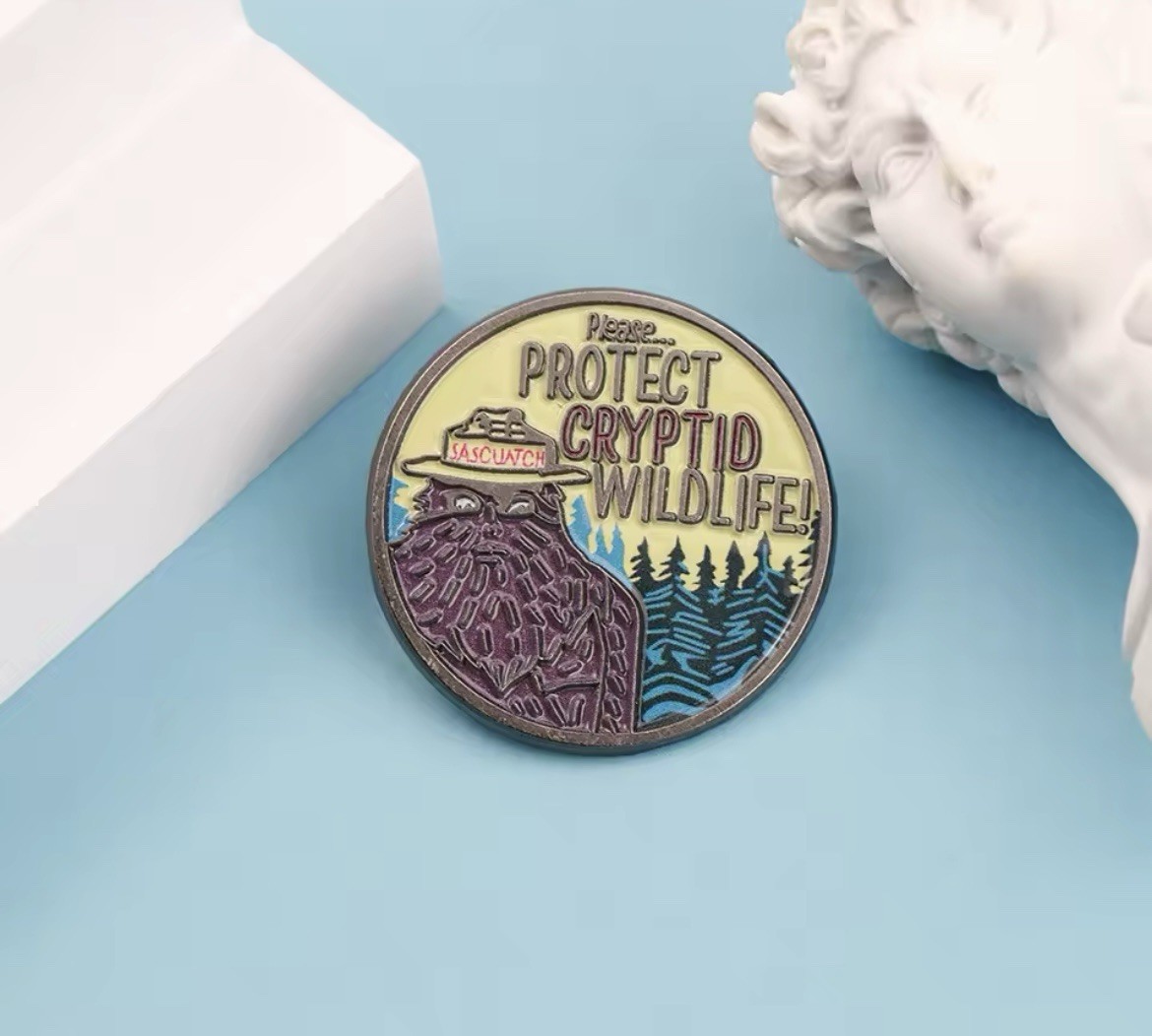 Cryptid Wildlife Style 1pc Rubber Backer Protect Cryptid Funny Pin FREE SHIPPING