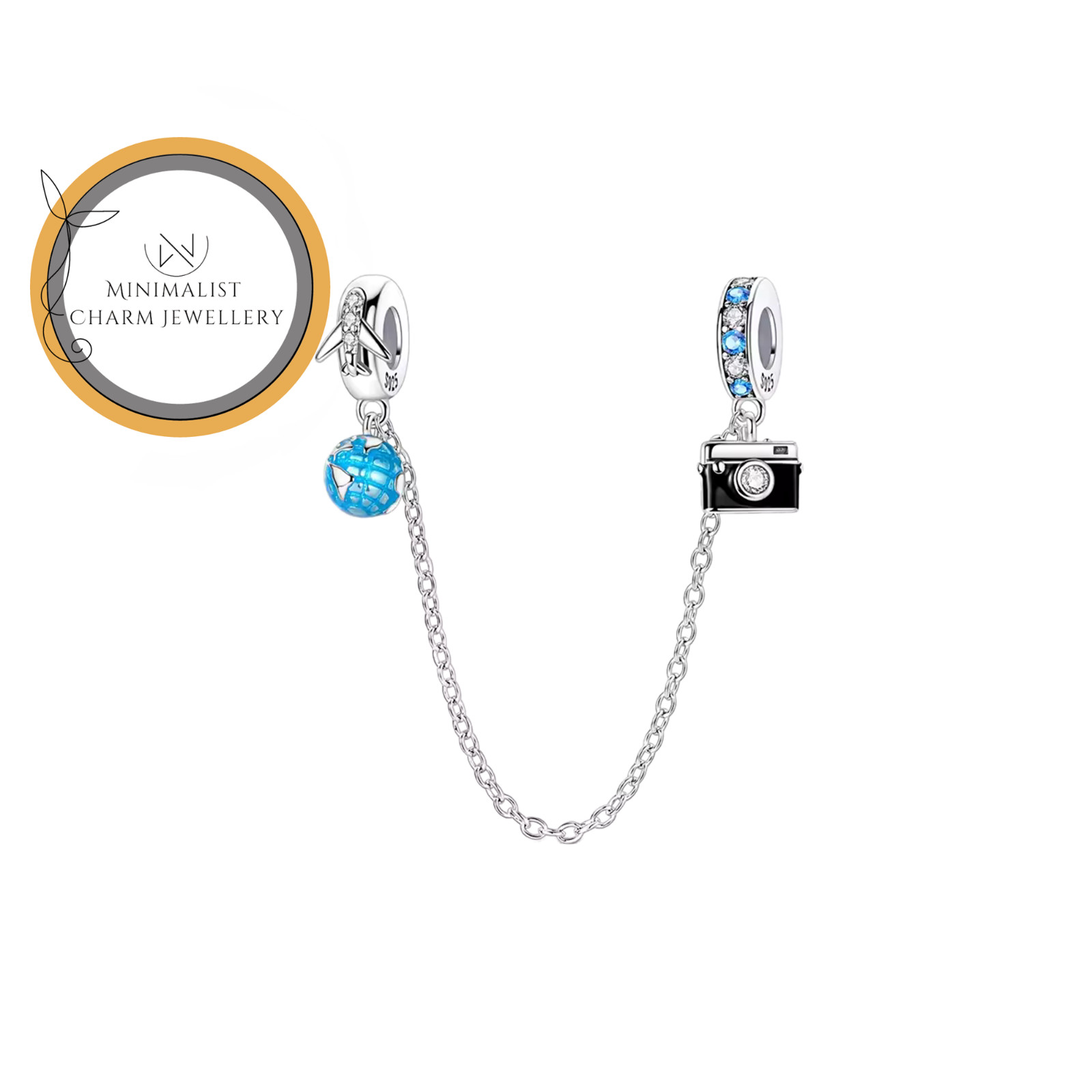 Travel The World Safety Charm, Safety Chain Charm, Travel Safety Charm
