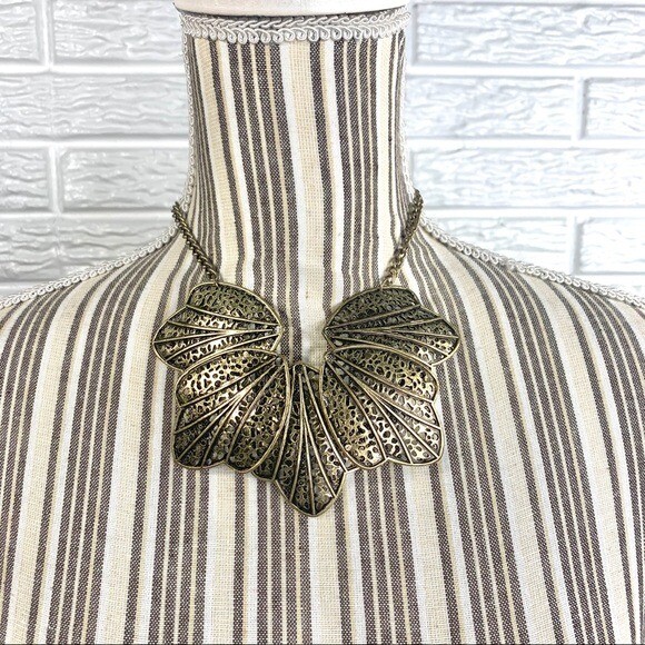 Antique Gold Statement Necklace Great Stocking Stuffer Gift Idea