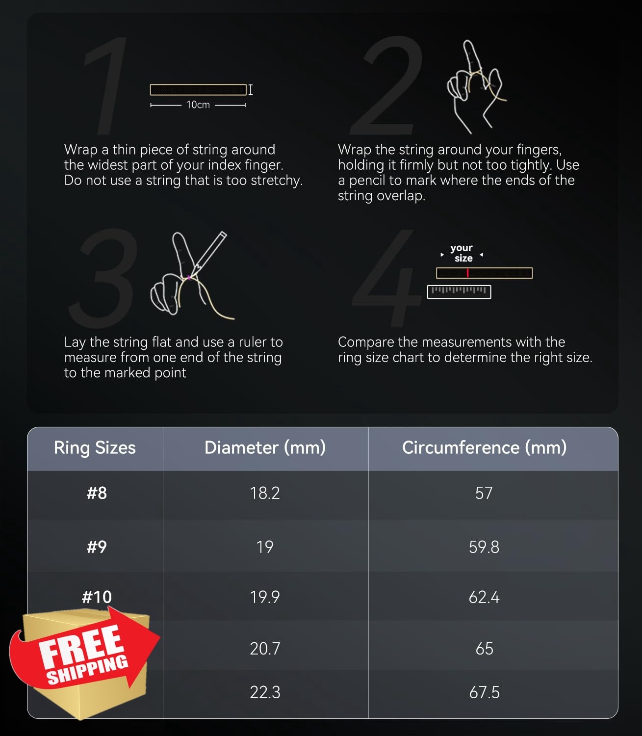 MSDQQTIY 8.0 Smart Ring Silver 9#