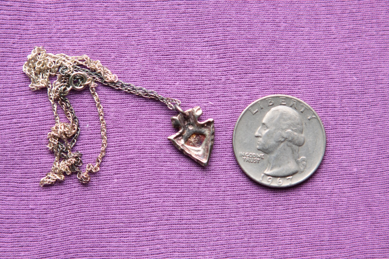 Vtg Black Hill Sterling Silver Harley Davidson Arrow Pendant with Sterling Chain