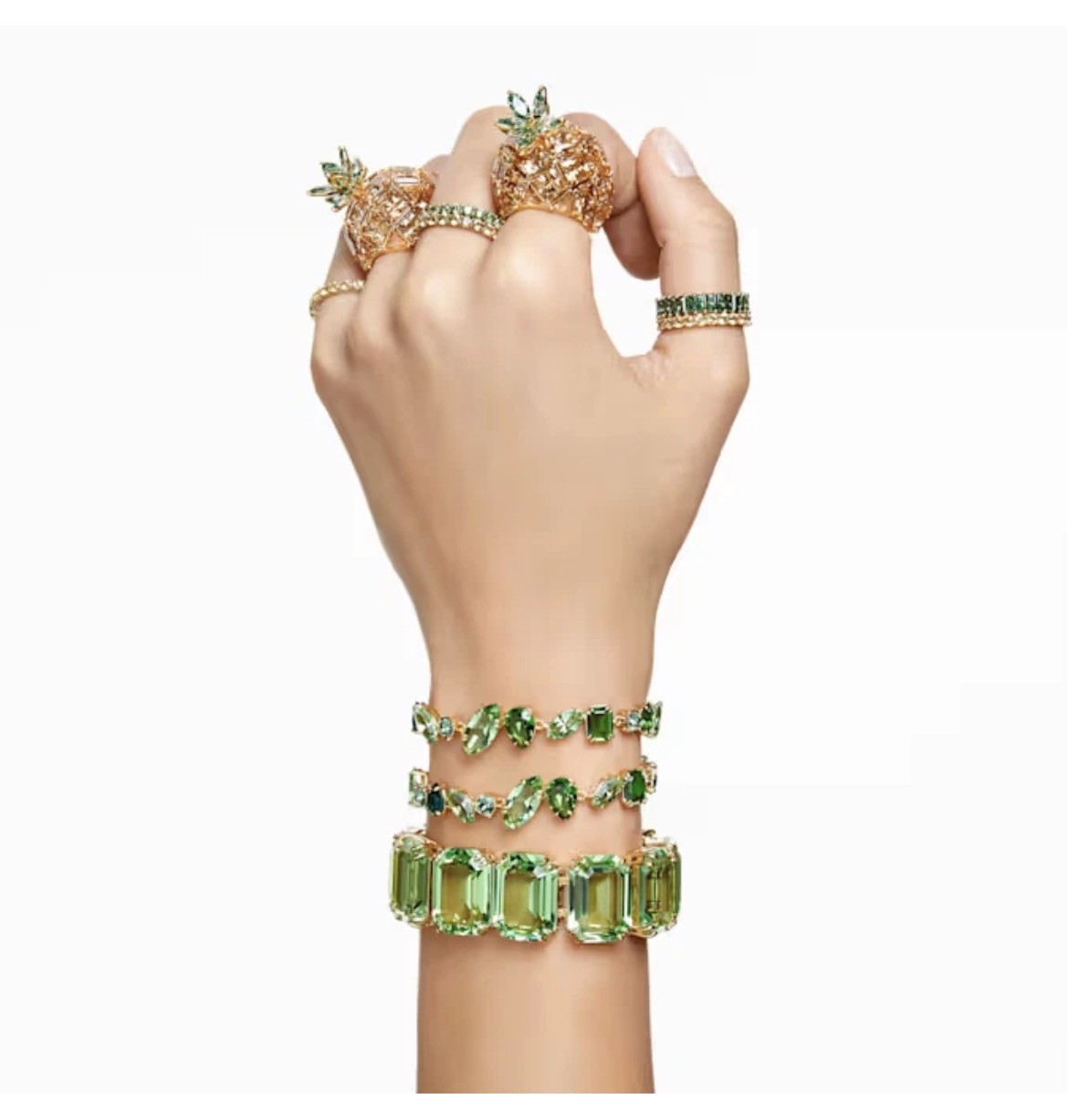 Swarovski Idyllia cocktail ring Pineapple, Multicoloured Gold-tone plated new💕