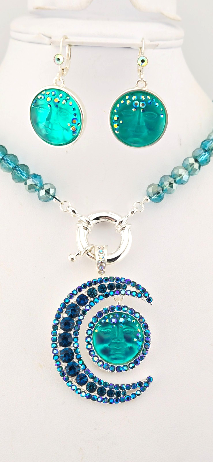 Kirks Folly Moondust 18mm Goddess Seaview Moon Foldover Pendant ST/3 pc #86