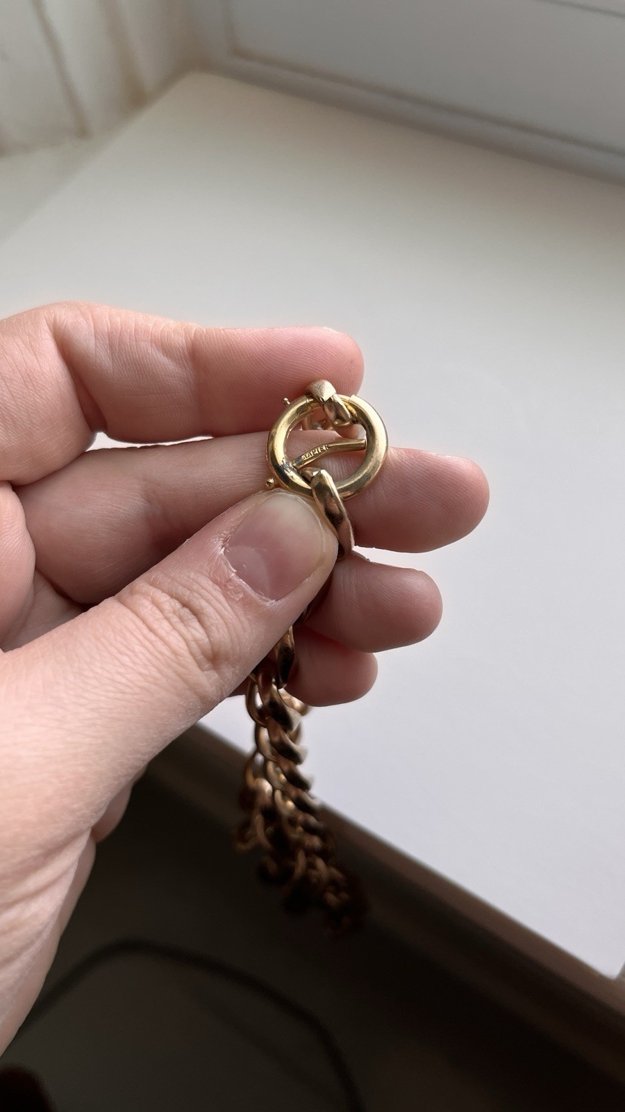Vintage Signed Napier Gold Tone Nested Interlocking Loop Chain Collar Necklace