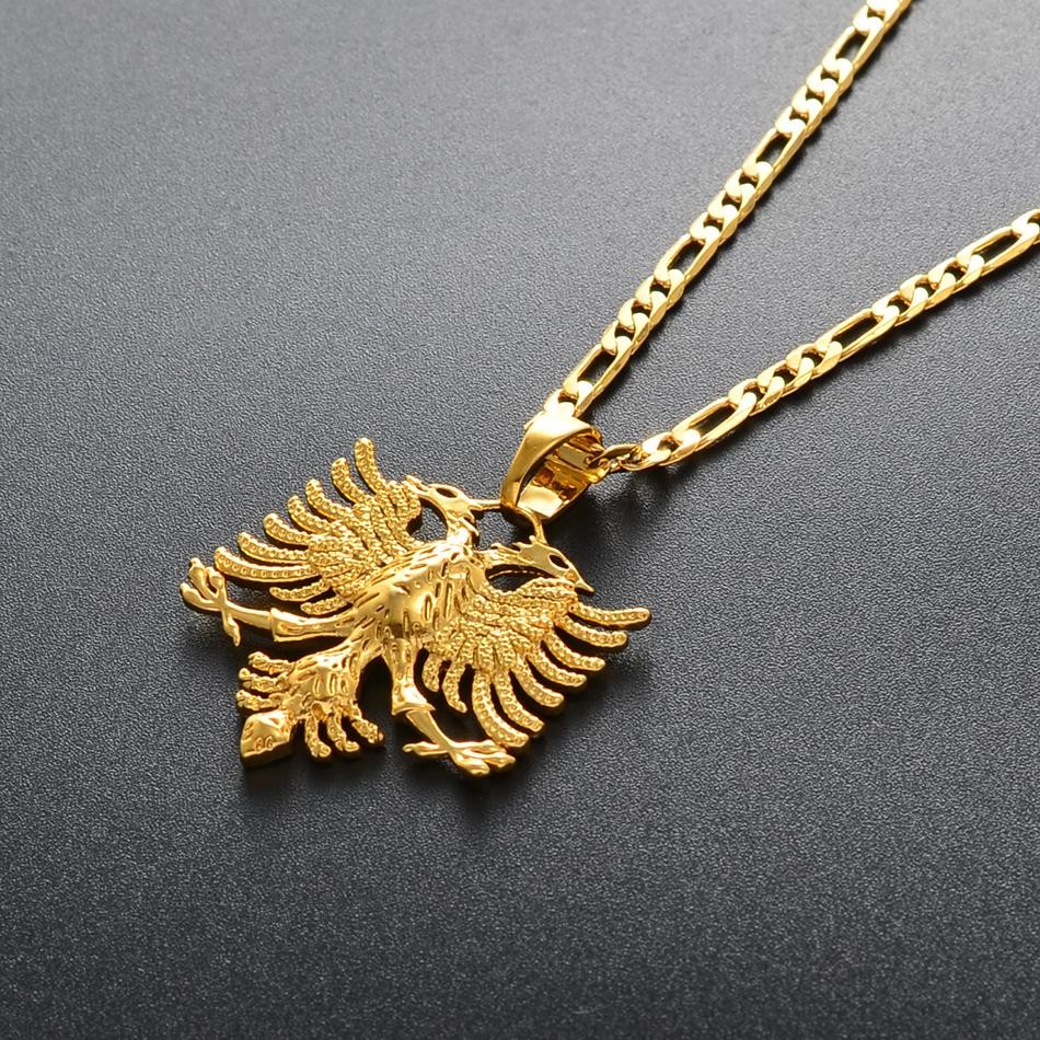 Albania Eagle Pendant Necklace Albanian Jewelry Ethnic Kosovo Silver/gold Color
