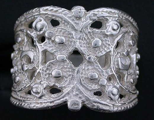 Filigree .925 Sterling Silver Heavy Casted Ring Size 6 PSR265