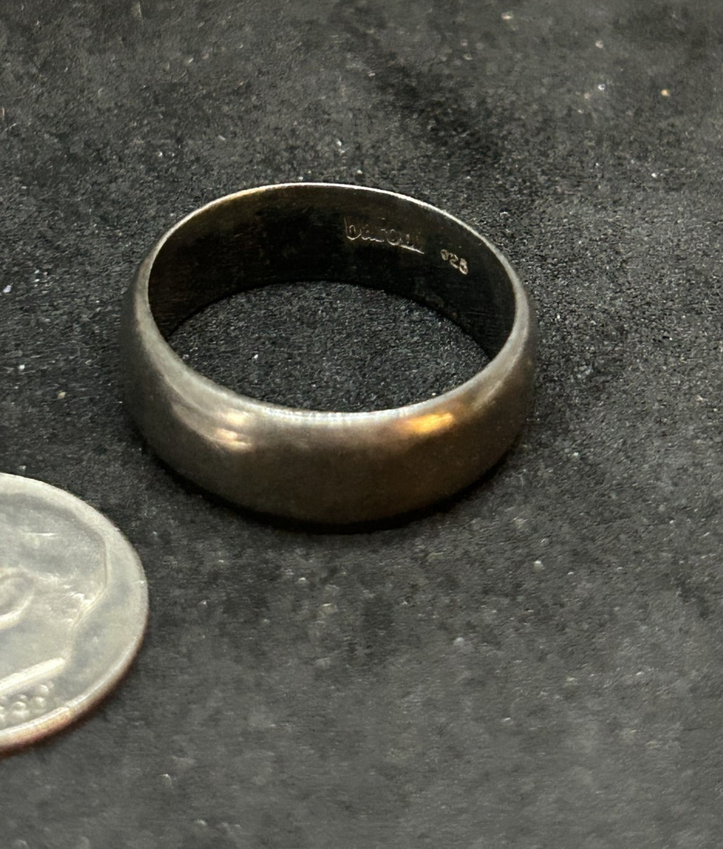 925 Sterling Baroni Dark Tarnish Band Ring 7mm Sz 7.5 – 5.37g