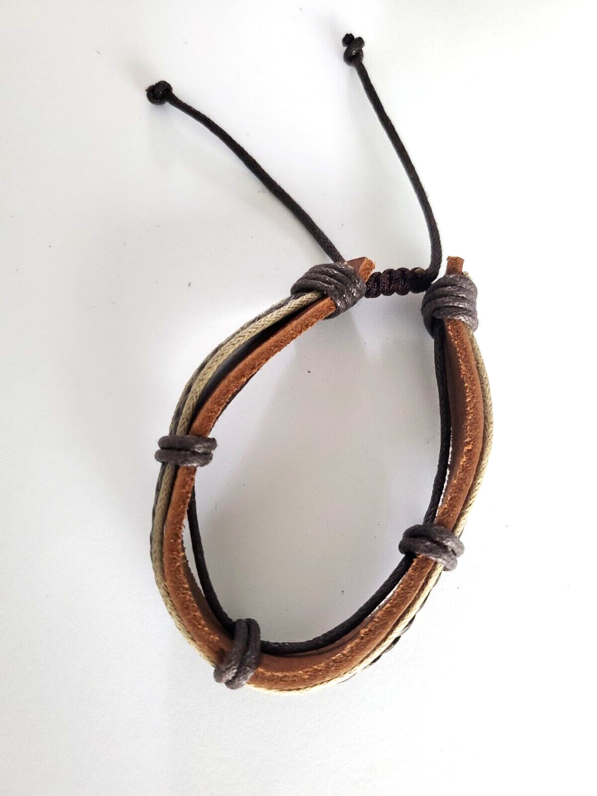 Leather And Cotton Bracelet Set