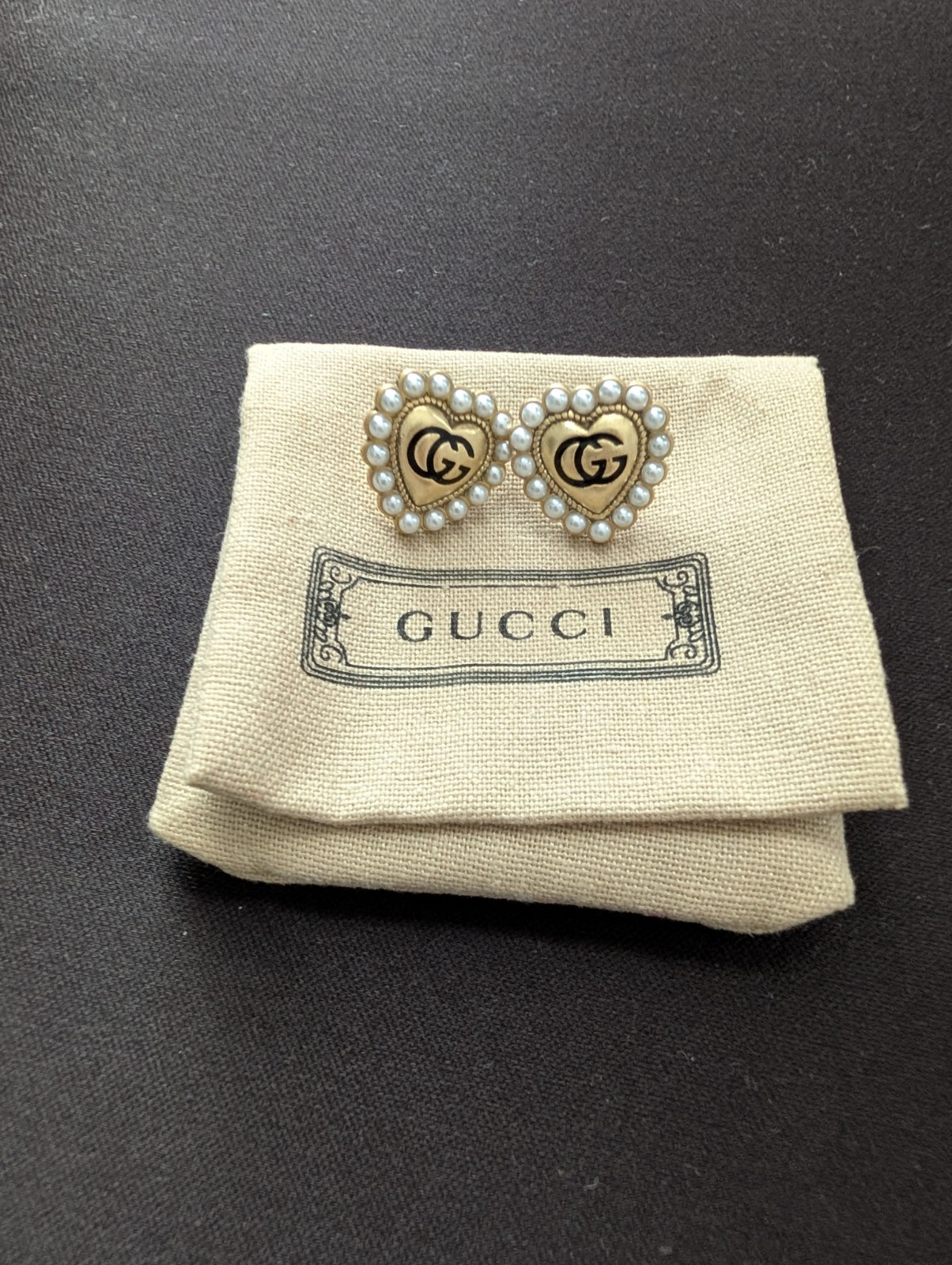 Authentic Gucci Heart Earrings