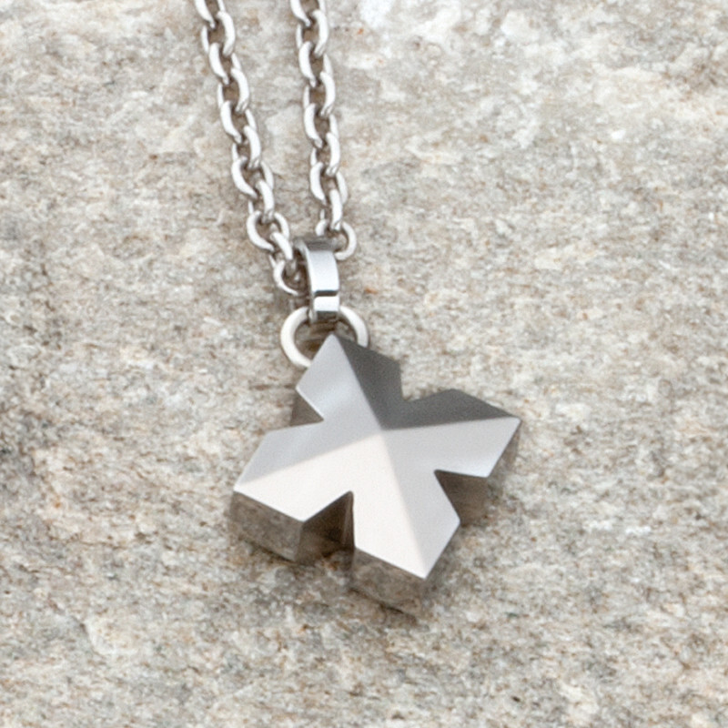 Stainless Steel Stud Cross Cremation Jewelry Keepsake Urn for Human Ashe Pendant