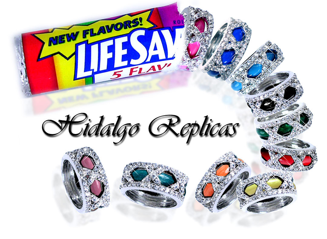 DESIGNER REPLICA_RING SET_3-X_CZ / GREEN ENAMEL_SZ-10__925 STERLING SILVER_NF