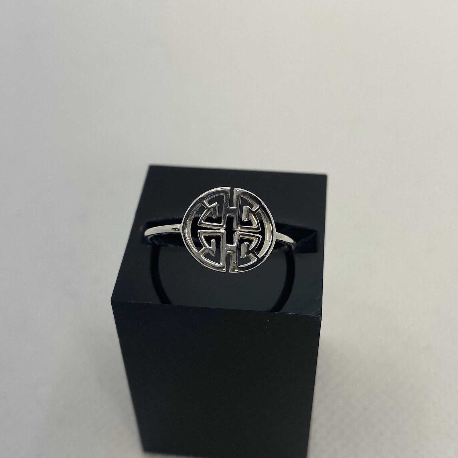 Sterling Silver Chinese Symbol “Lu” Ring Taoist Prosperity Stability SZ 5 OR 7