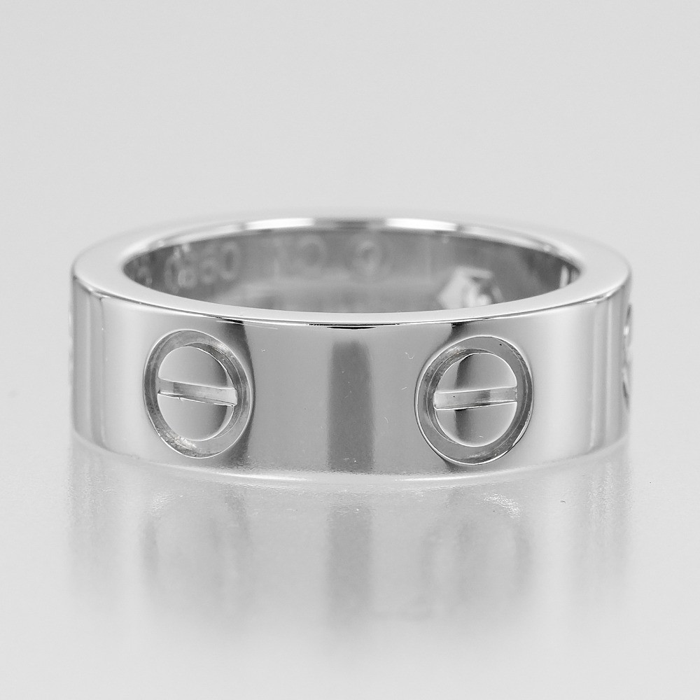 CARTIER Love Classic Model Ring Pt950Platinum/diamond #4.1(US Size) 10.6g …