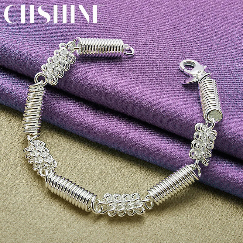 CHSHINE 925 Sterling Silver Spring Bracelet For Women Charm Fine Jewelry