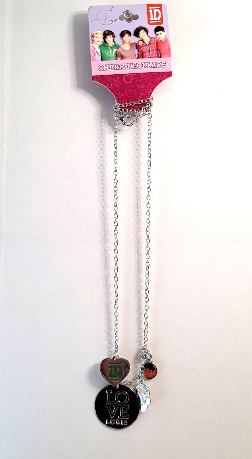 One Direction 1D Charm Necklace “Love Louis” Pendant Multi Charm – NEW