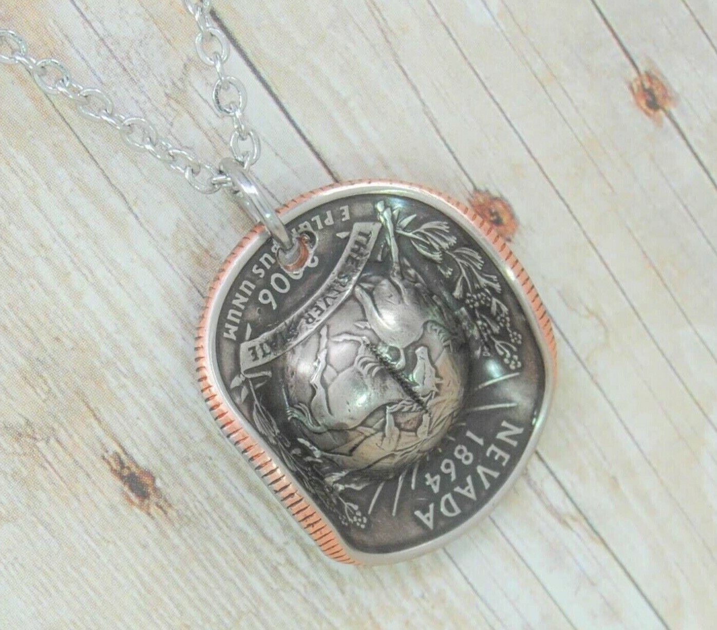 Cowboy Hat Necklace, Custom Made From US State Quarter, Stetson Style, USA Made
