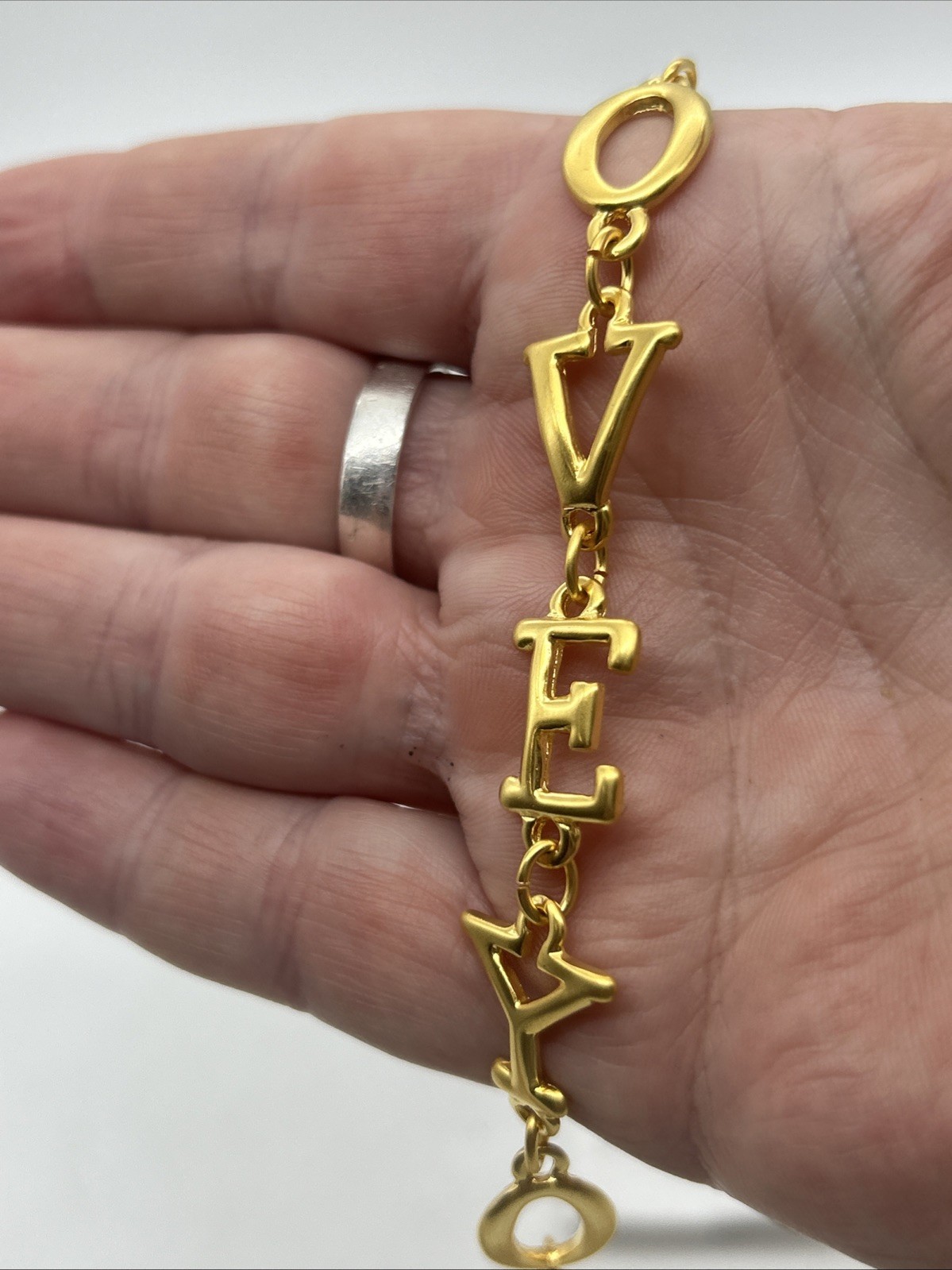 80’s Park Lane Bracelet I Love You Jewellery Gold Tone Korea Vintage 18cm