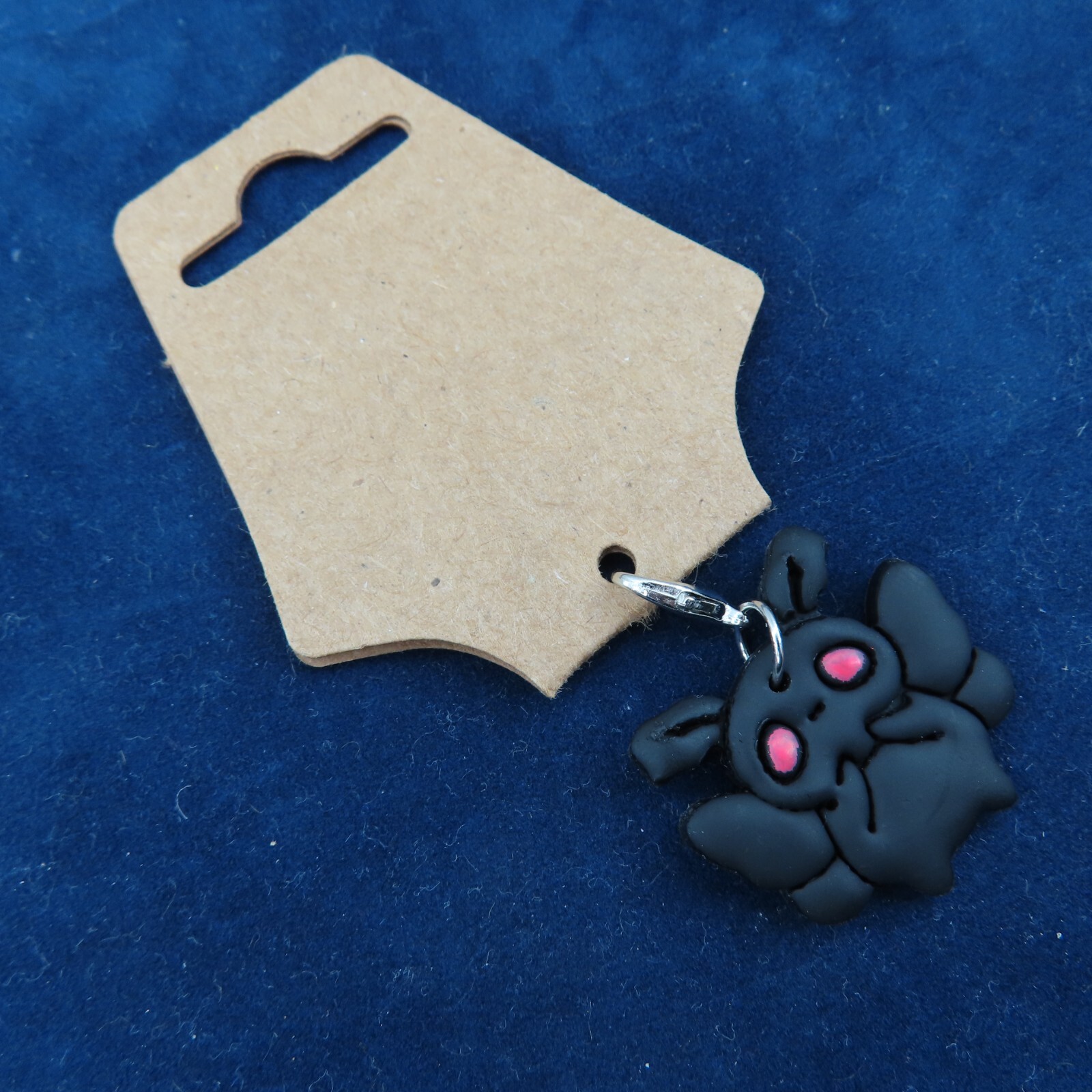 MOTHMAN Charm Zipper Pull Keychain Add On Clip Dangle Cryptid Cartoon Black Red