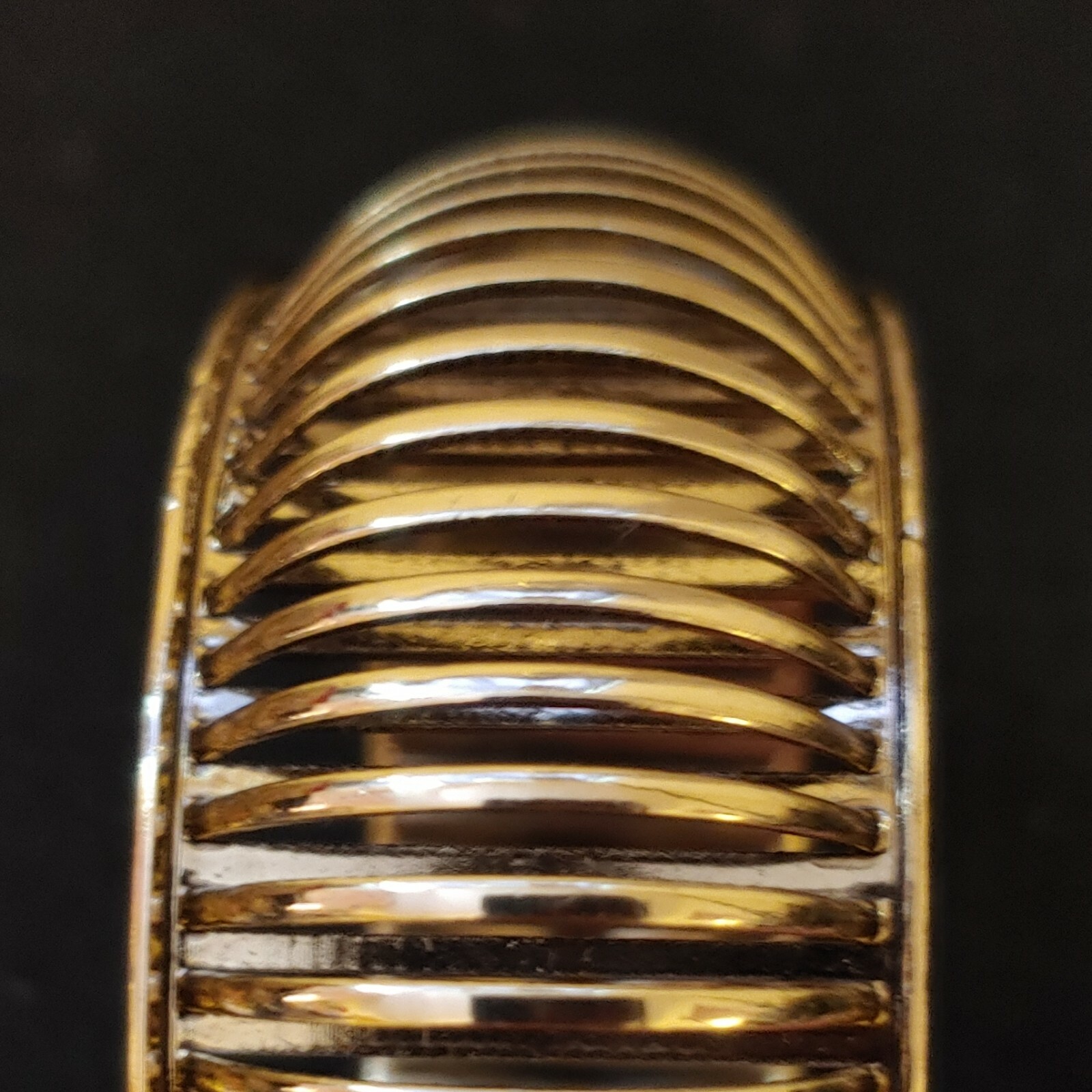 Bangle Bracelet ( Brass ) Ribbed as Shown – 1 1/8in Wide ( Inside Dia 2 1/2in )