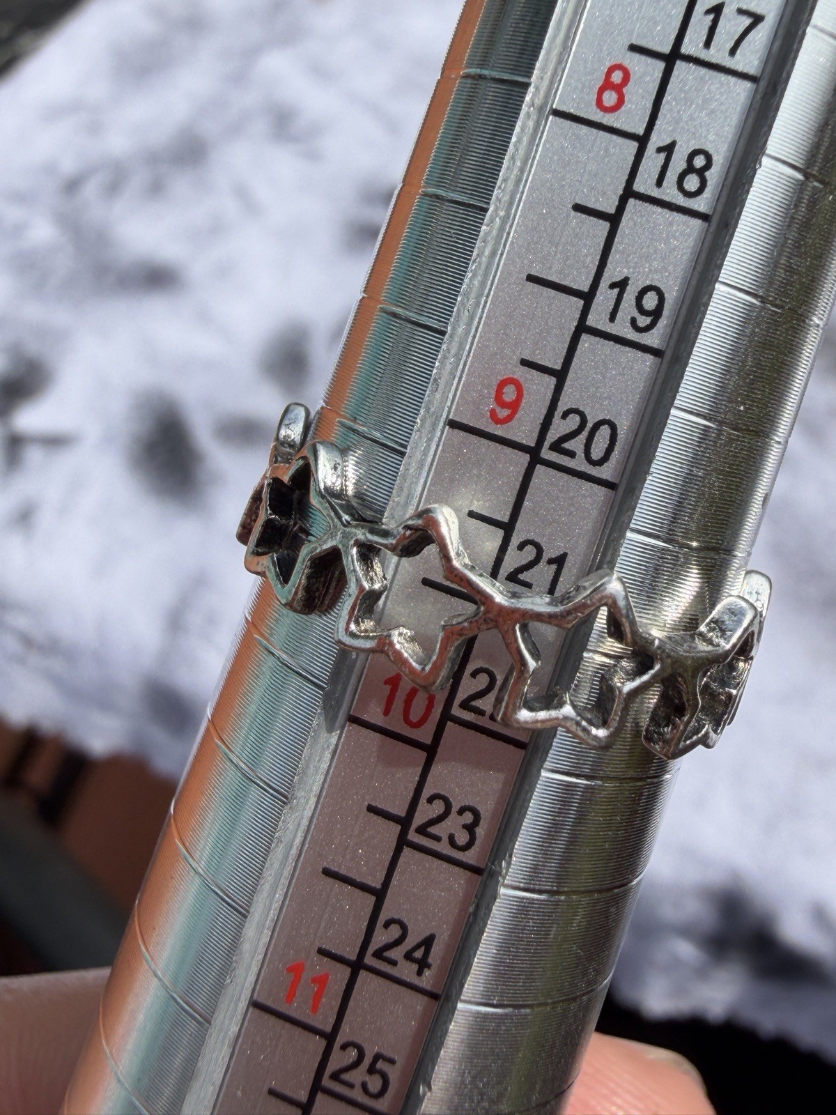 Silver Tone Stars Band Ring Size 9 Star Shape Metal No Stone 0 Gemstones