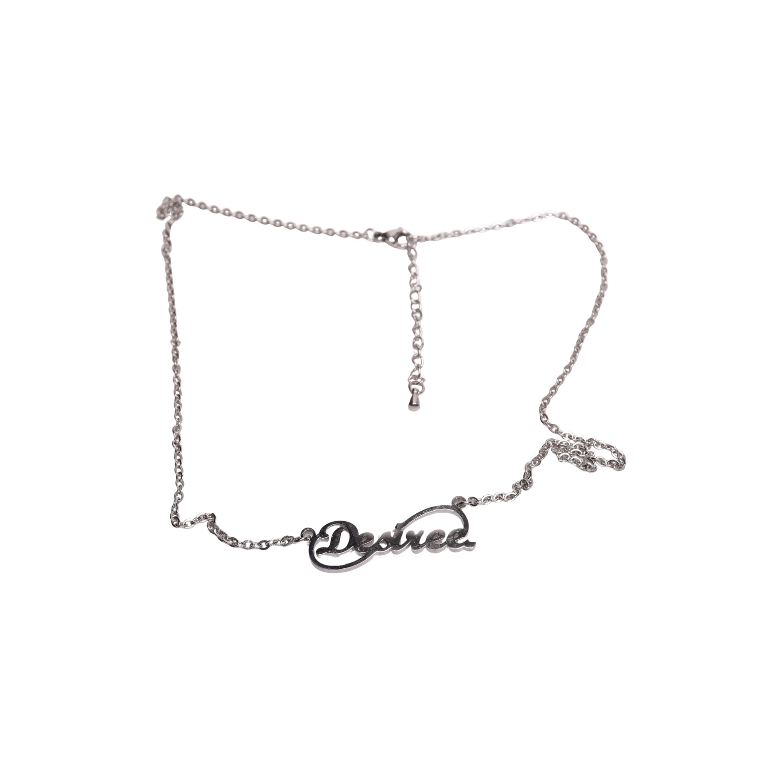 Silver Tone Name “Desiree” Pendant Necklace 17 Inches Long