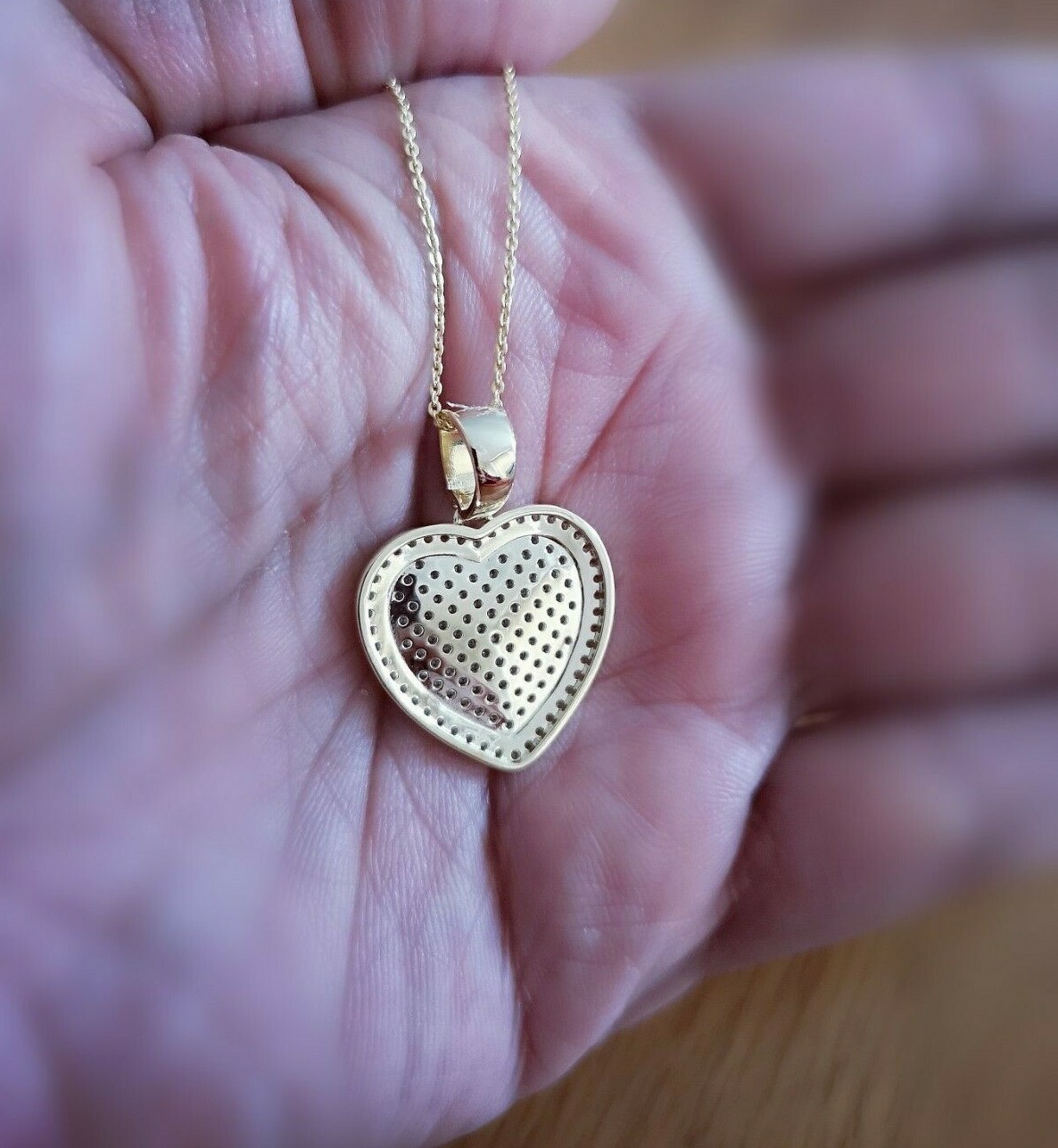 1 Ct Womens Simulated Diamond Pendant Necklace 14K Gold Plated on Solid Silver