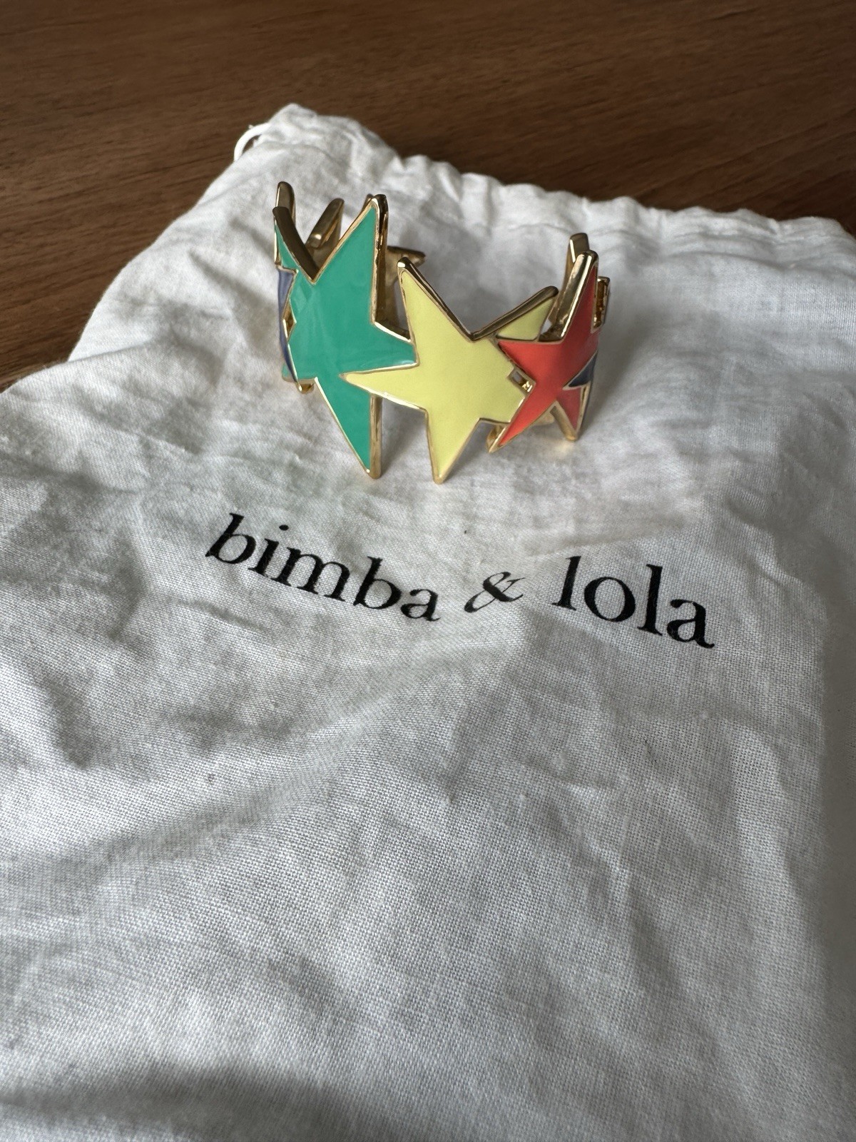 Bimba & Lola Star Bracelet Bangle Gold Plated Multicoloured Jewelry