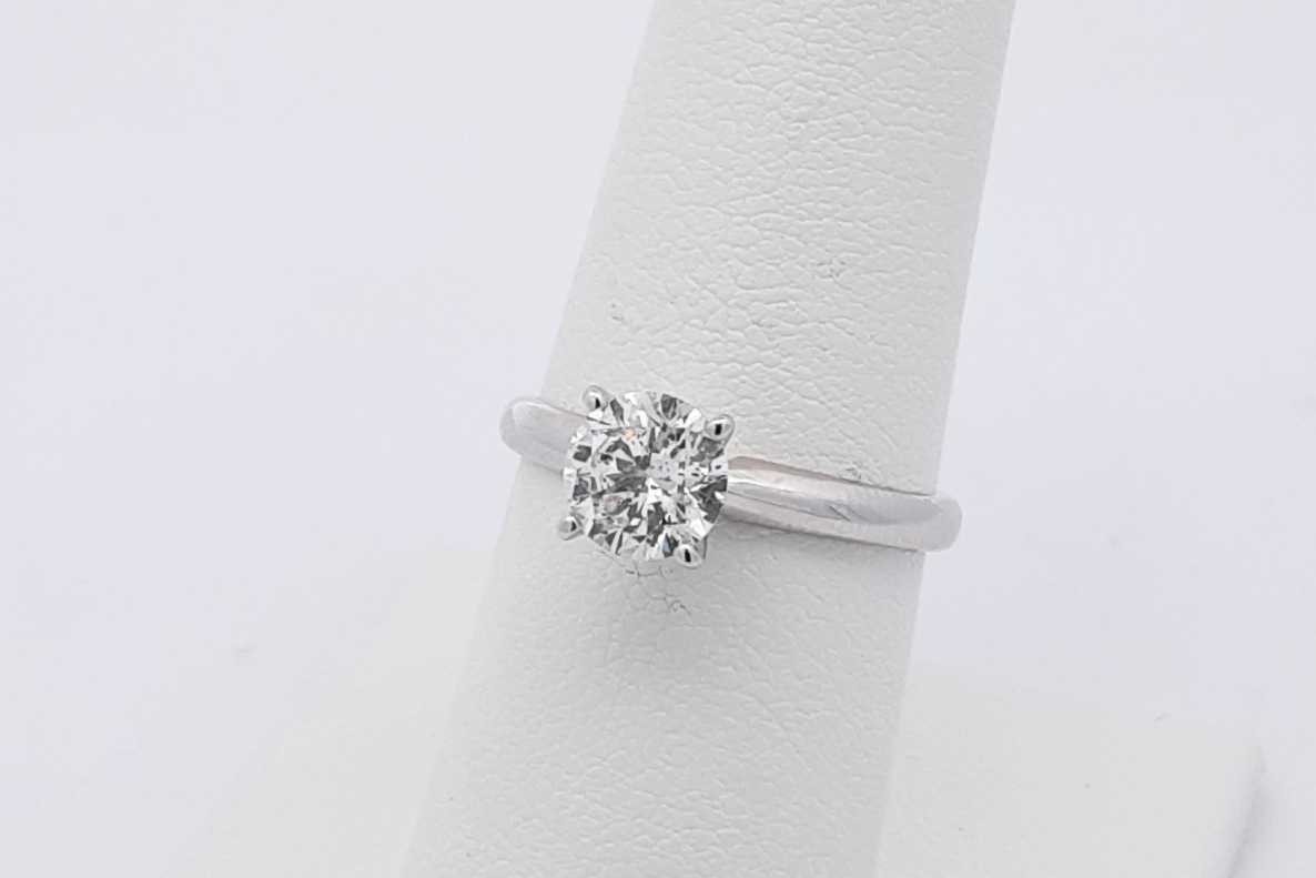 0.96ctw Diamond Ring In 14k White Gold 2.5 Grams Size 6.75 Eb0226lcxzsa