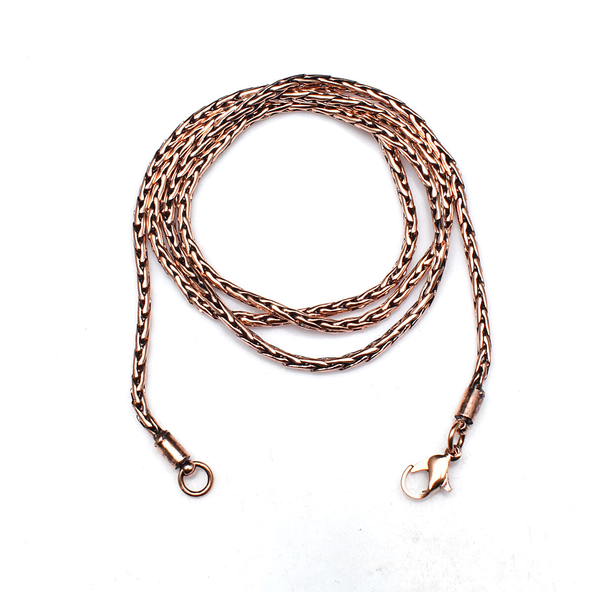 Pure Copper Wheat Chain 100% Oxidized Handmade Necklace Gift For Jewelry RJ-010