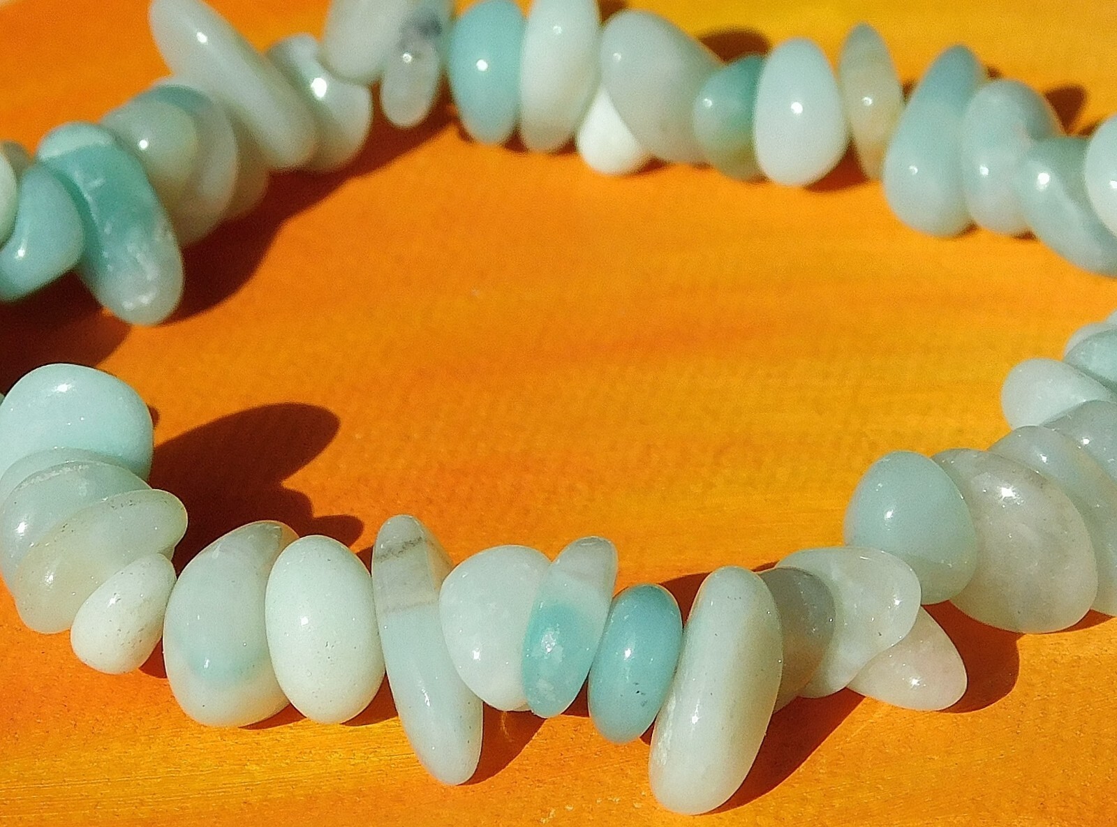 Handmade To Order – Gemstone Chip Beaded Bracelet – Natural Amazonite.